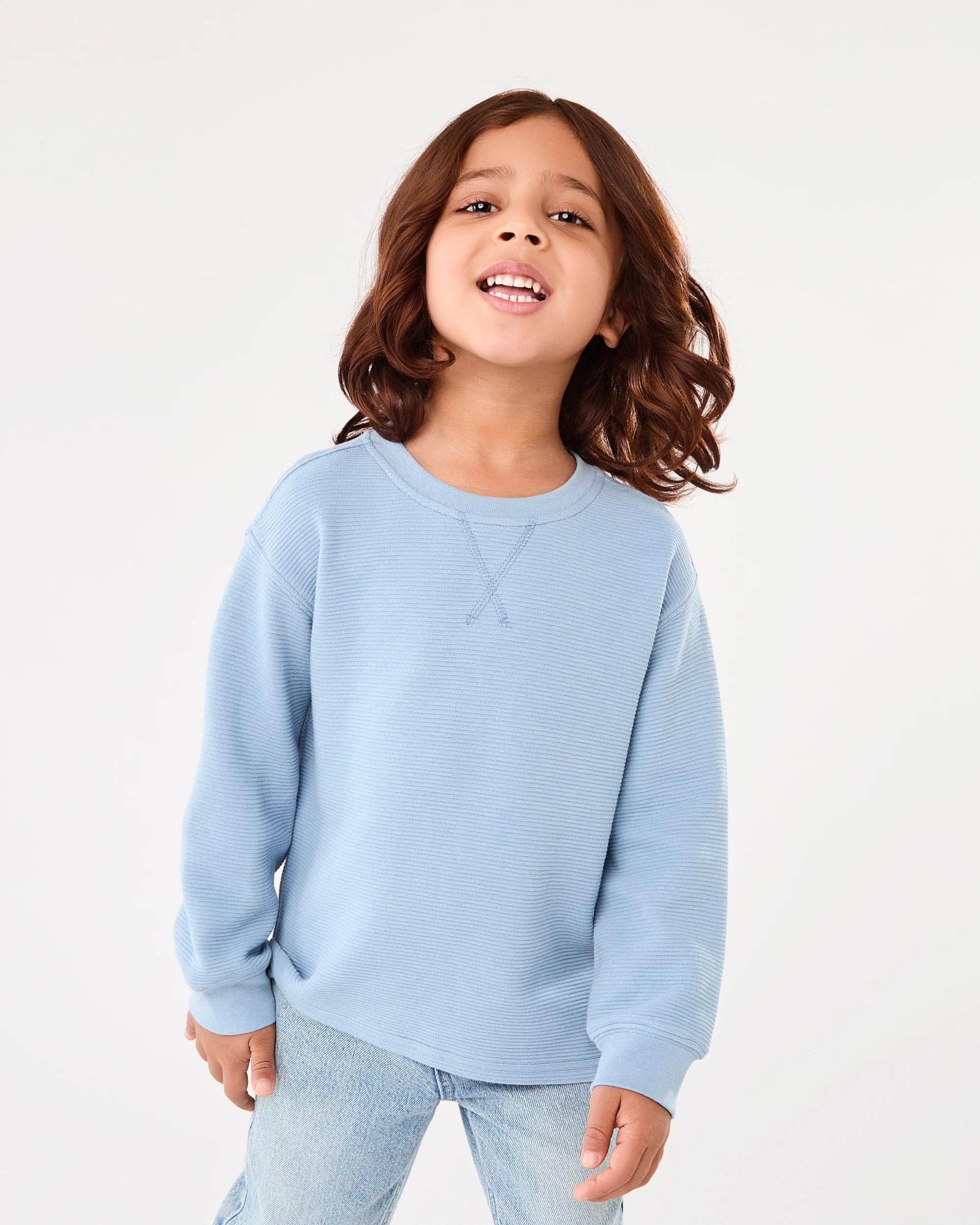 1 Long Sleeve Ottoman T-shirt Faded Blue, 1 of 7