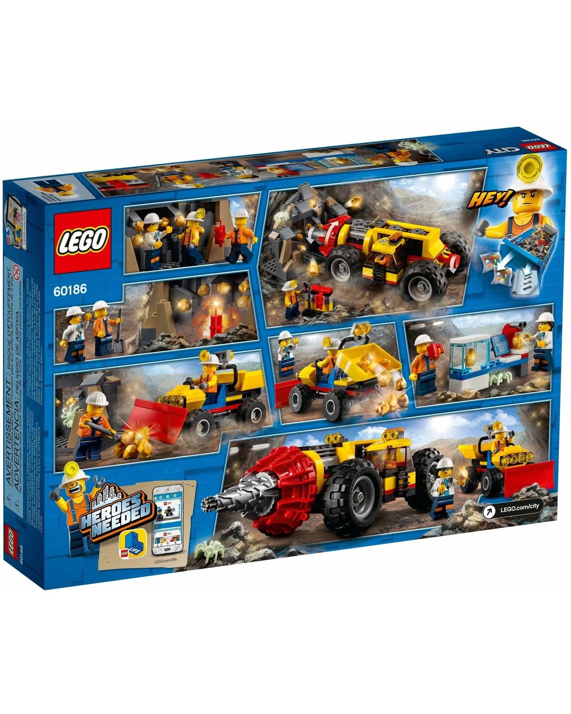 LEGO 60186 Mining Heavy Driller with Geologist & Glow Spider - Kmart