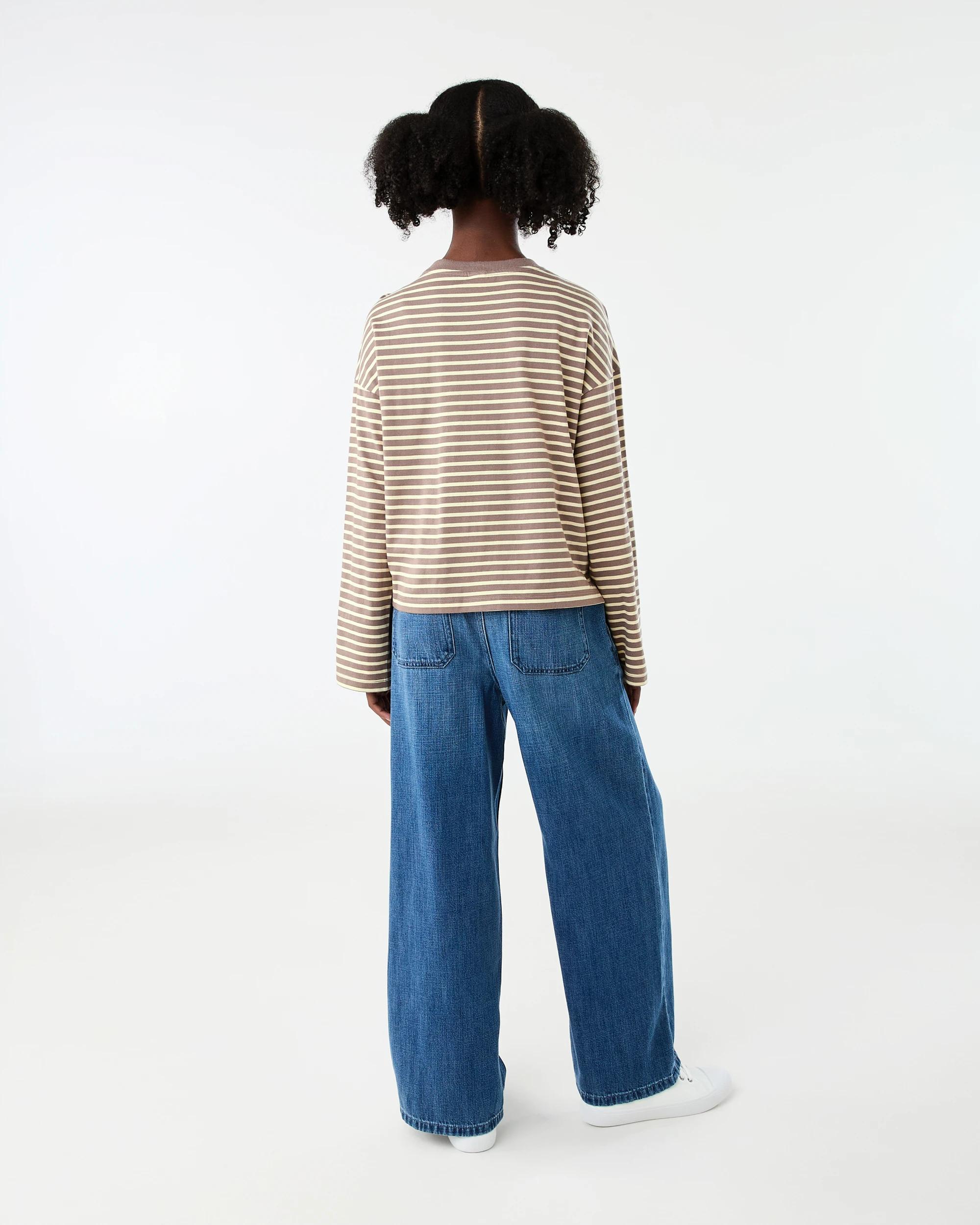 8 Oversized Stripe T-shirt Brwn Strp, 8 of 8