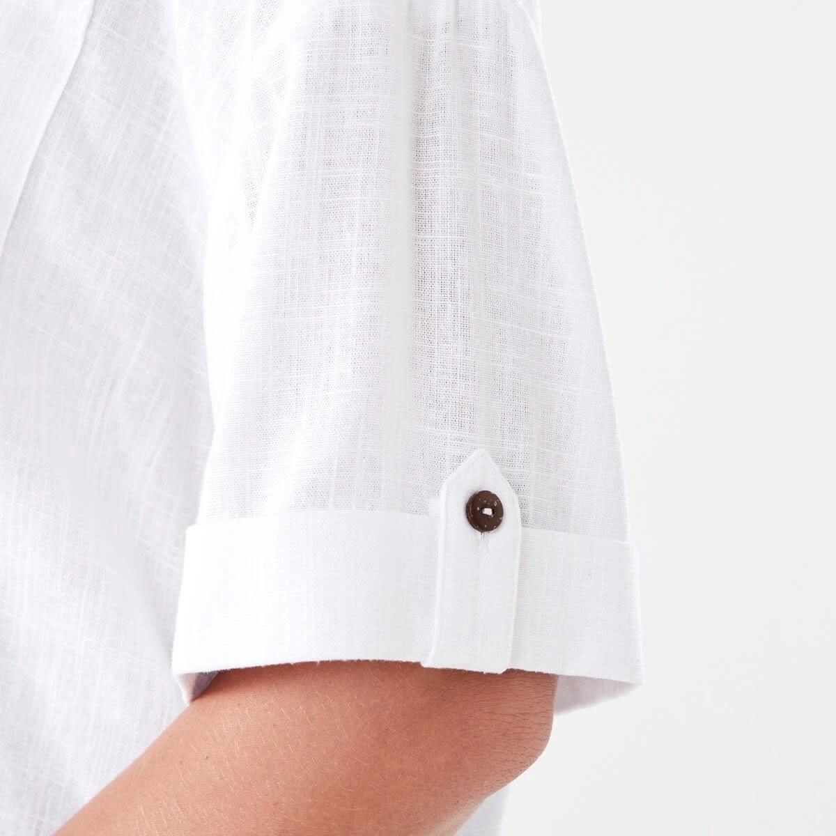 6 Short Sleeve Roll Sleeve Tab Shirt WHITE, 6 of 6