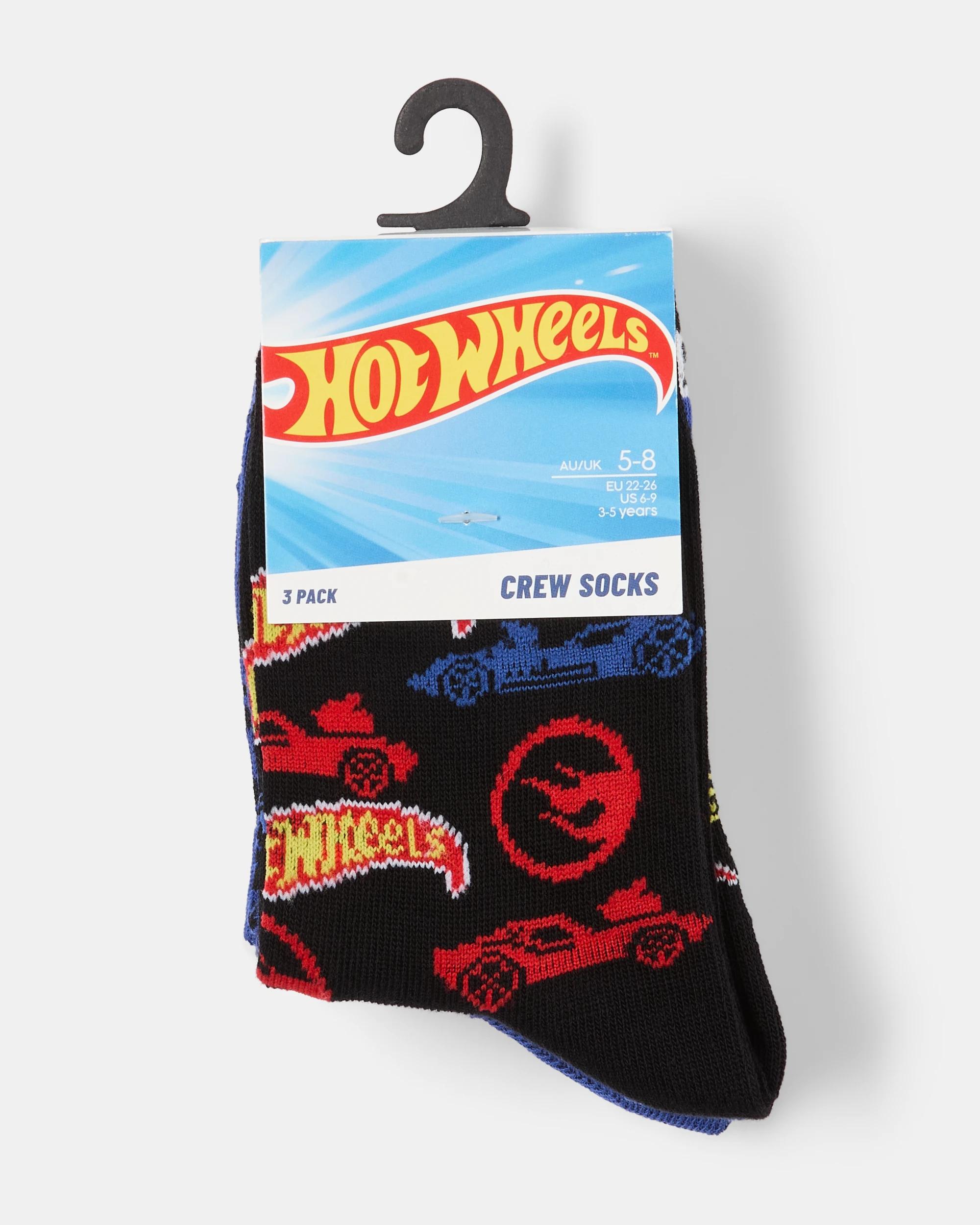 4 3 Pack Hot Wheels License Crew Socks Hotwheels, 4 of 4