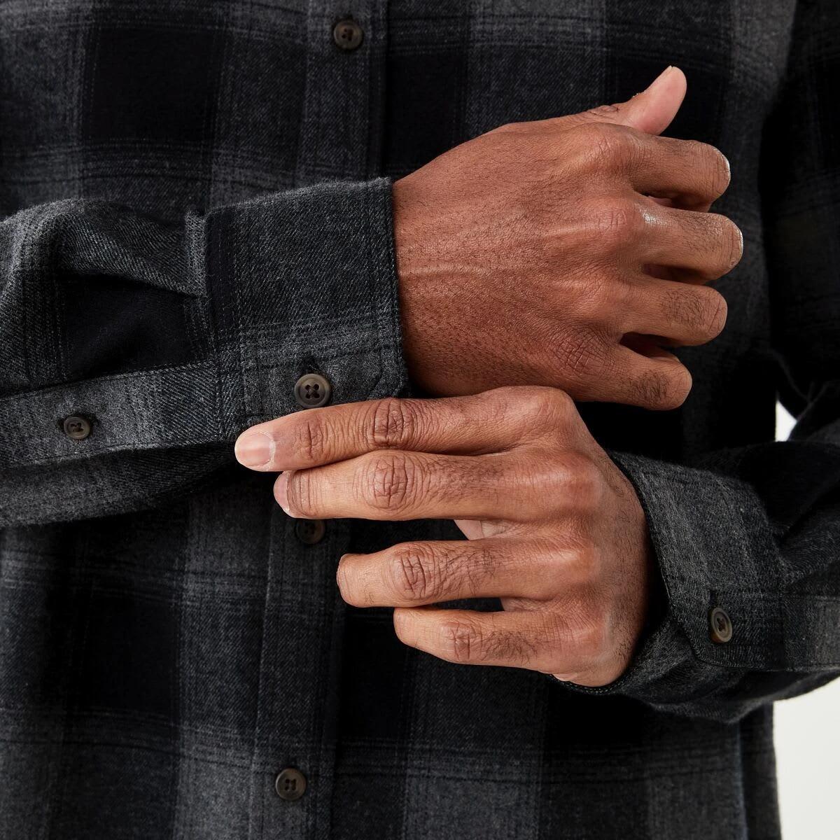 7 Long Sleeve Buffalo Check Shirt Blk Check, 7 of 7