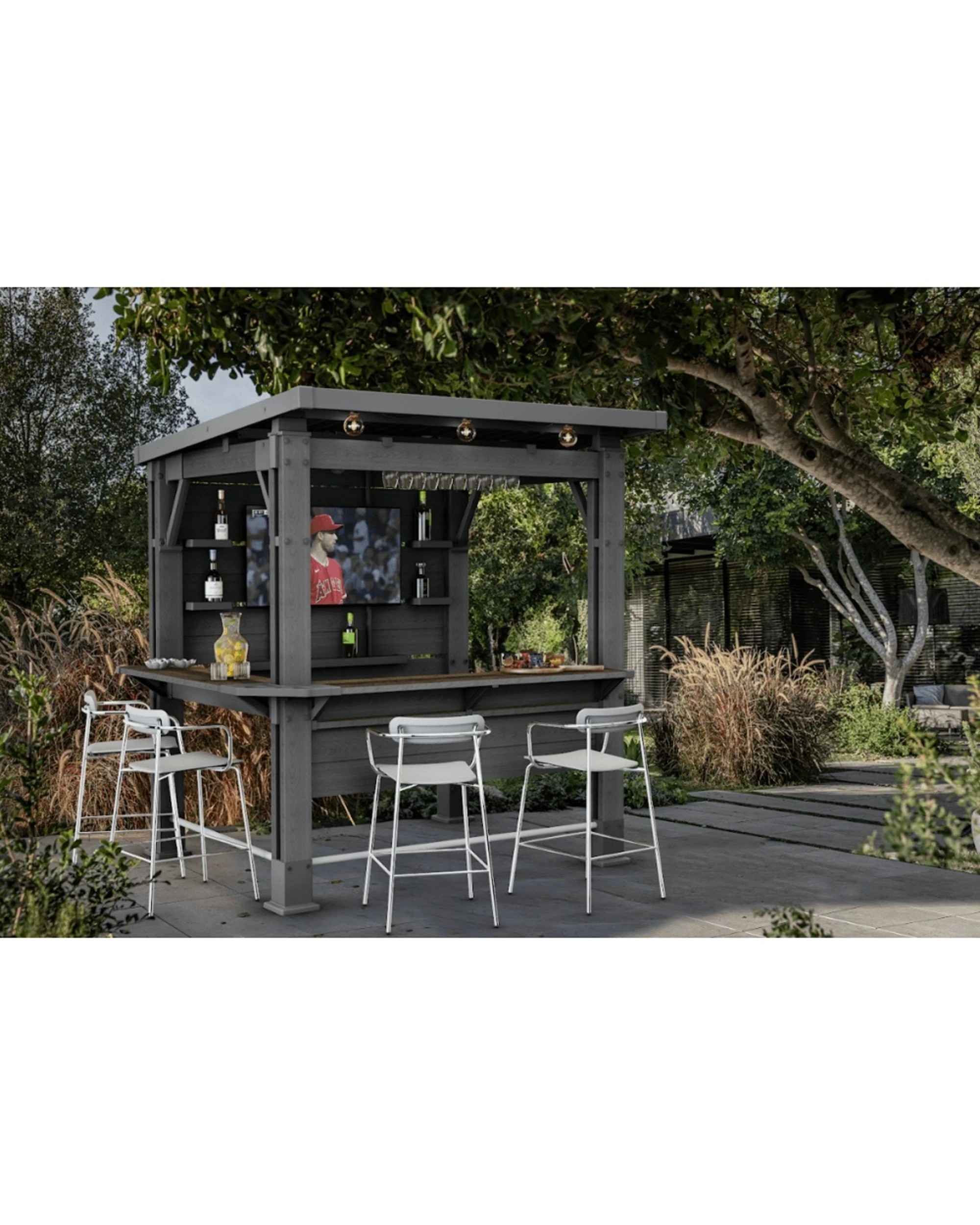 Keter Bar Gazebo Outdoor Garden Pavilion Canopy Shelter - Grey - Kmart