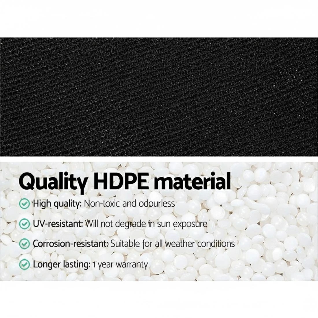 5 Instahut 90% Shade Cloth 3.66x10m Shadecloth Sail Heavy Duty - Black, 5 of 7