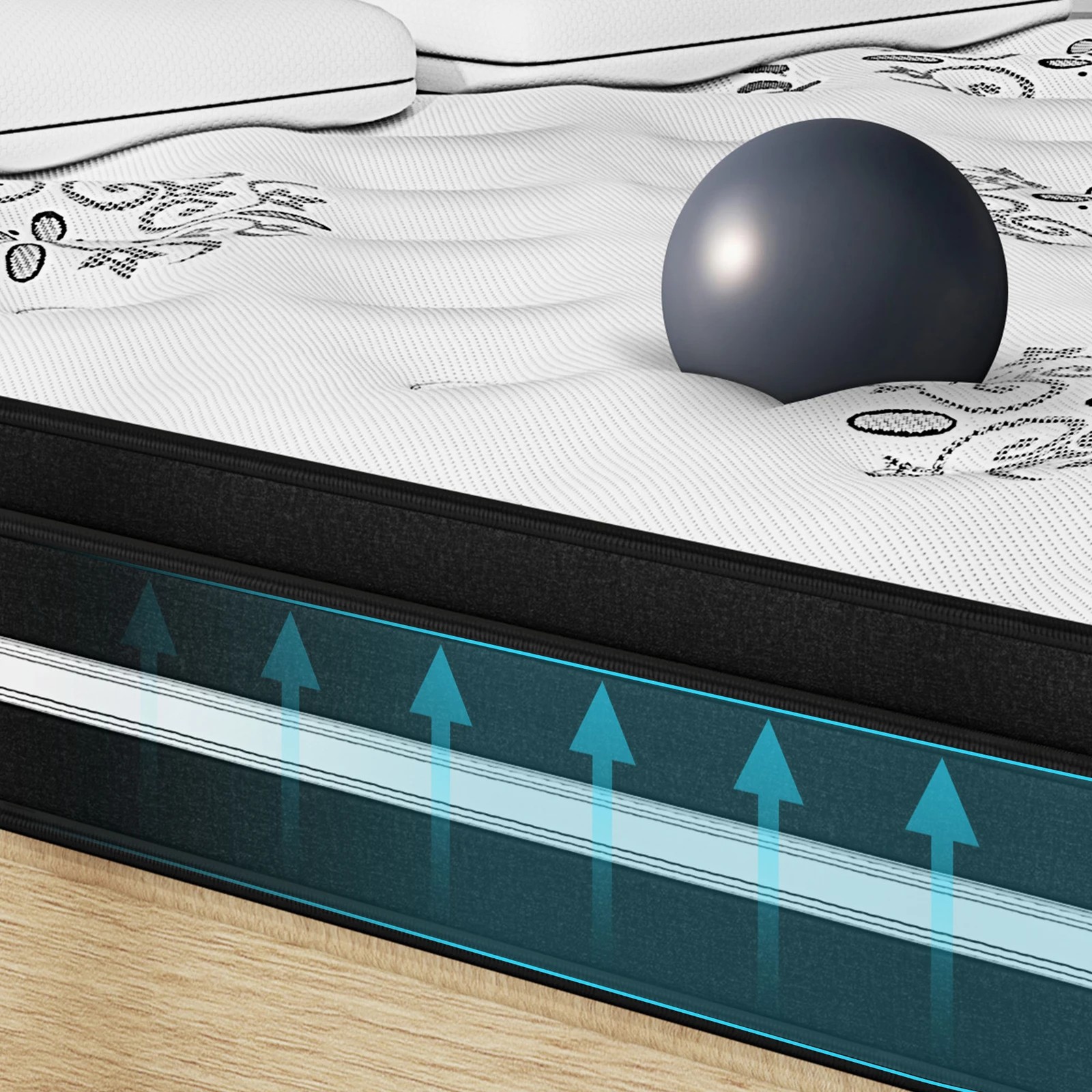 8 Alfordson Mattress Euro Top Bonnell Spring Foam 22CM Medium Firm - King Bed, 8 of 10