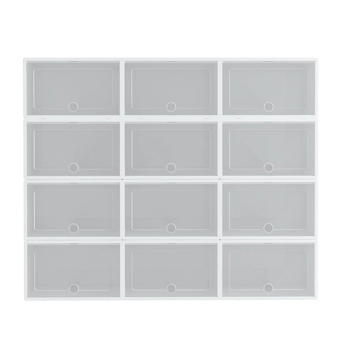 5 Artiss Shoe Box Rack DIY Set of 12 Stackable Clear Storage Easy Clean Closet Space Saving Easy Assembly - White, 5 of 8