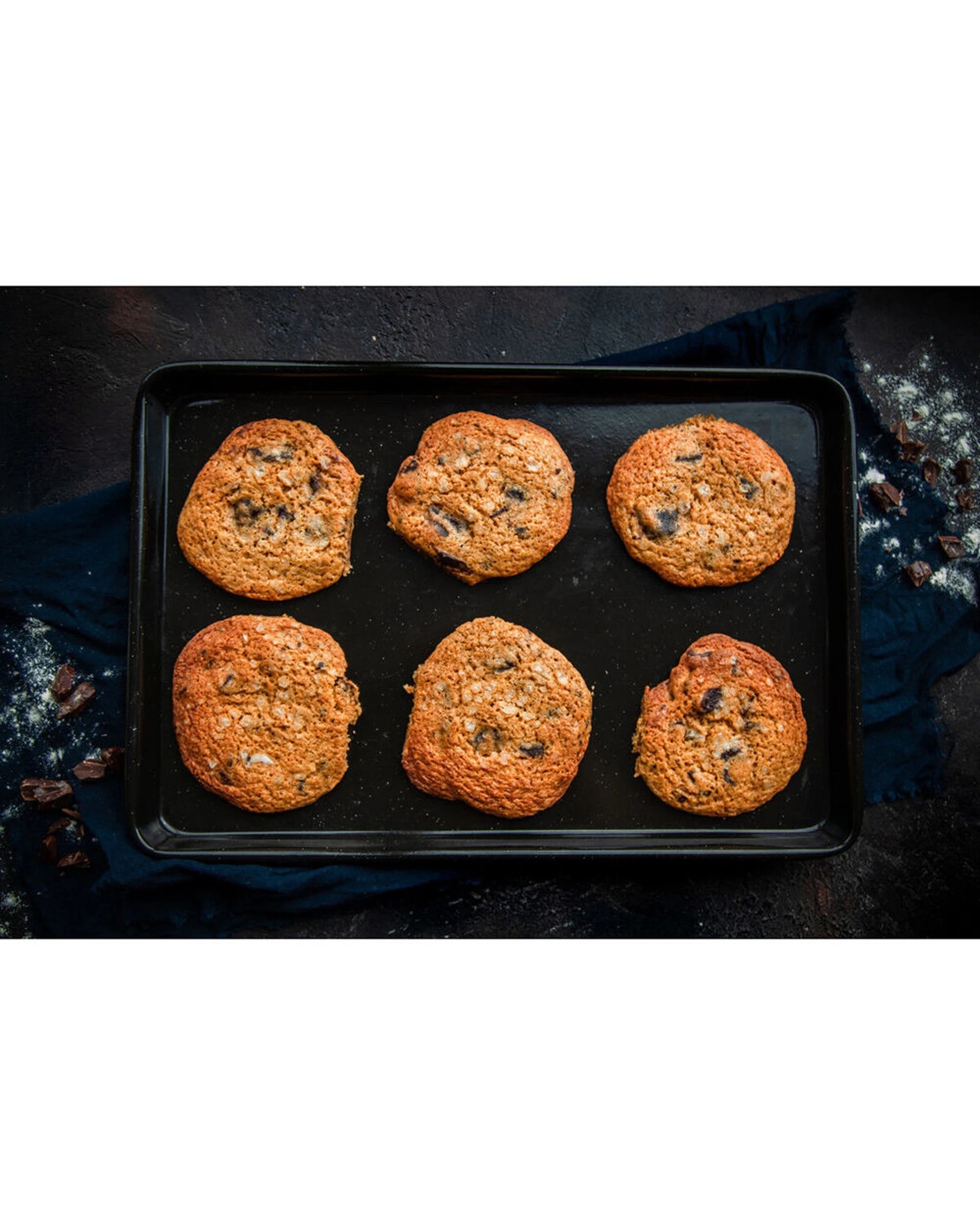 4 MasterCraft 2x 24cm Rectangle Pro Vitreous Enamel Baking Sheet Heavy Duty - Black, 4 of 7