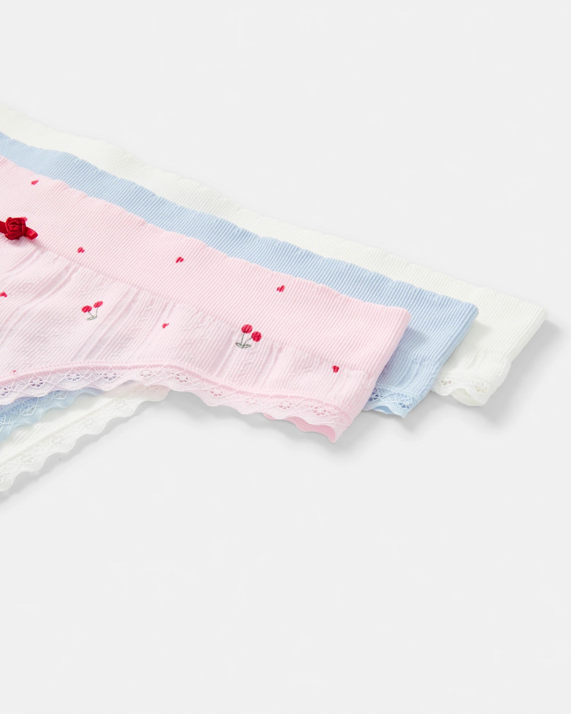 2 3 Pack Seamfree Rib G-String Briefs Chery Hrts, 2 of 10