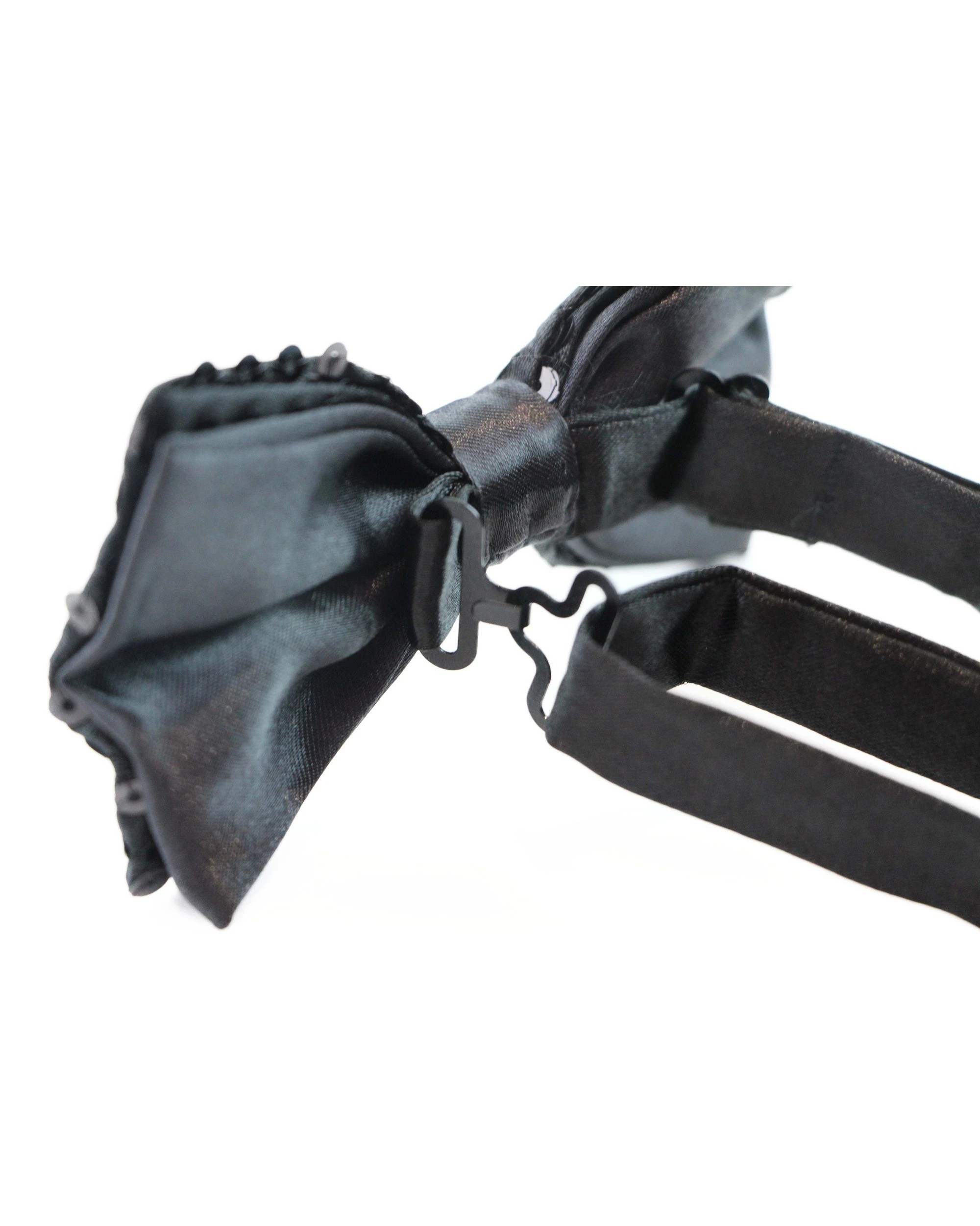 2 Zasel Mens Black Sequin Patterned Bow Tie - Black, 2 of 4