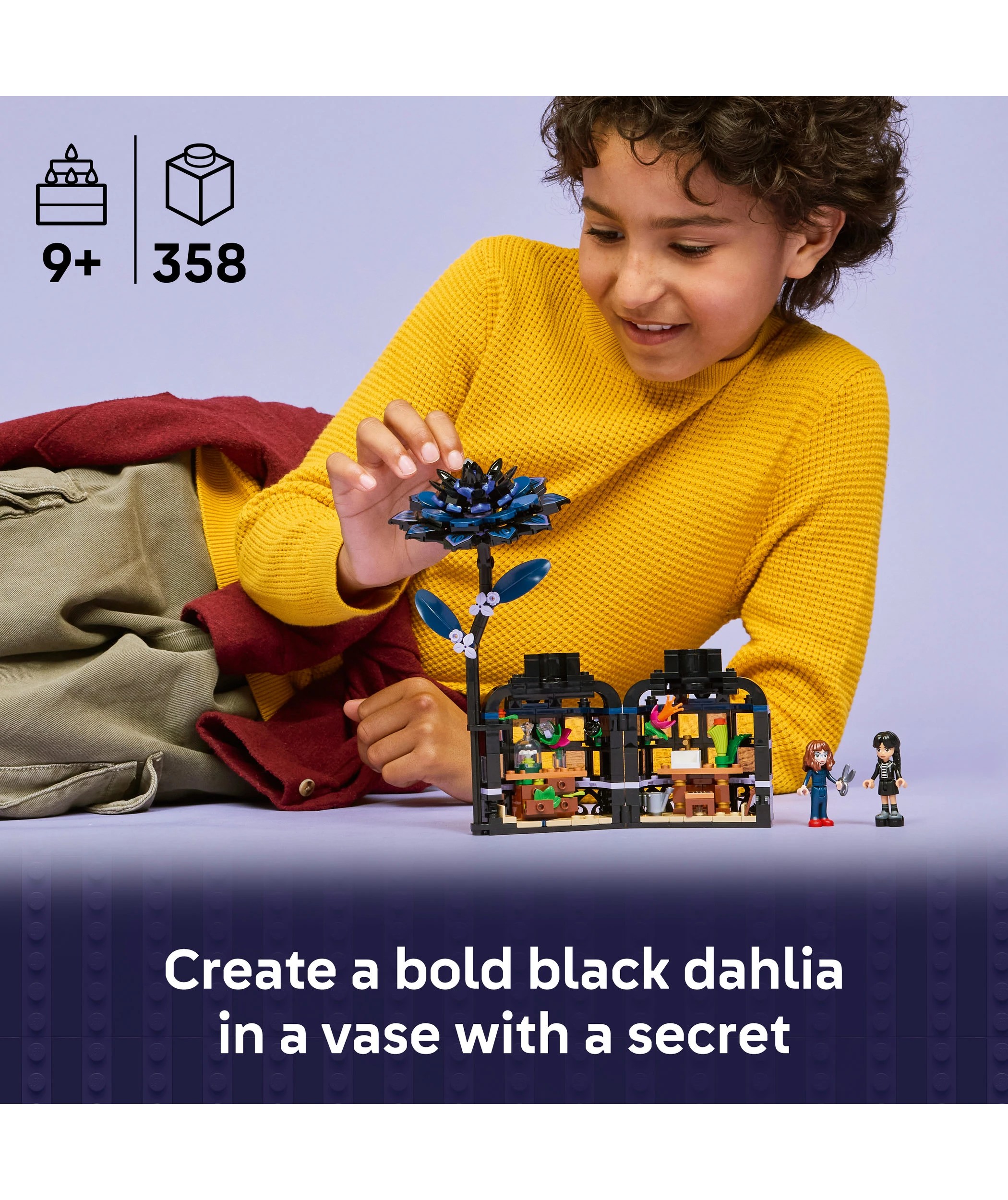 3 LEGO Wednesday Black Dahlia Flower 76784, 3 of 10