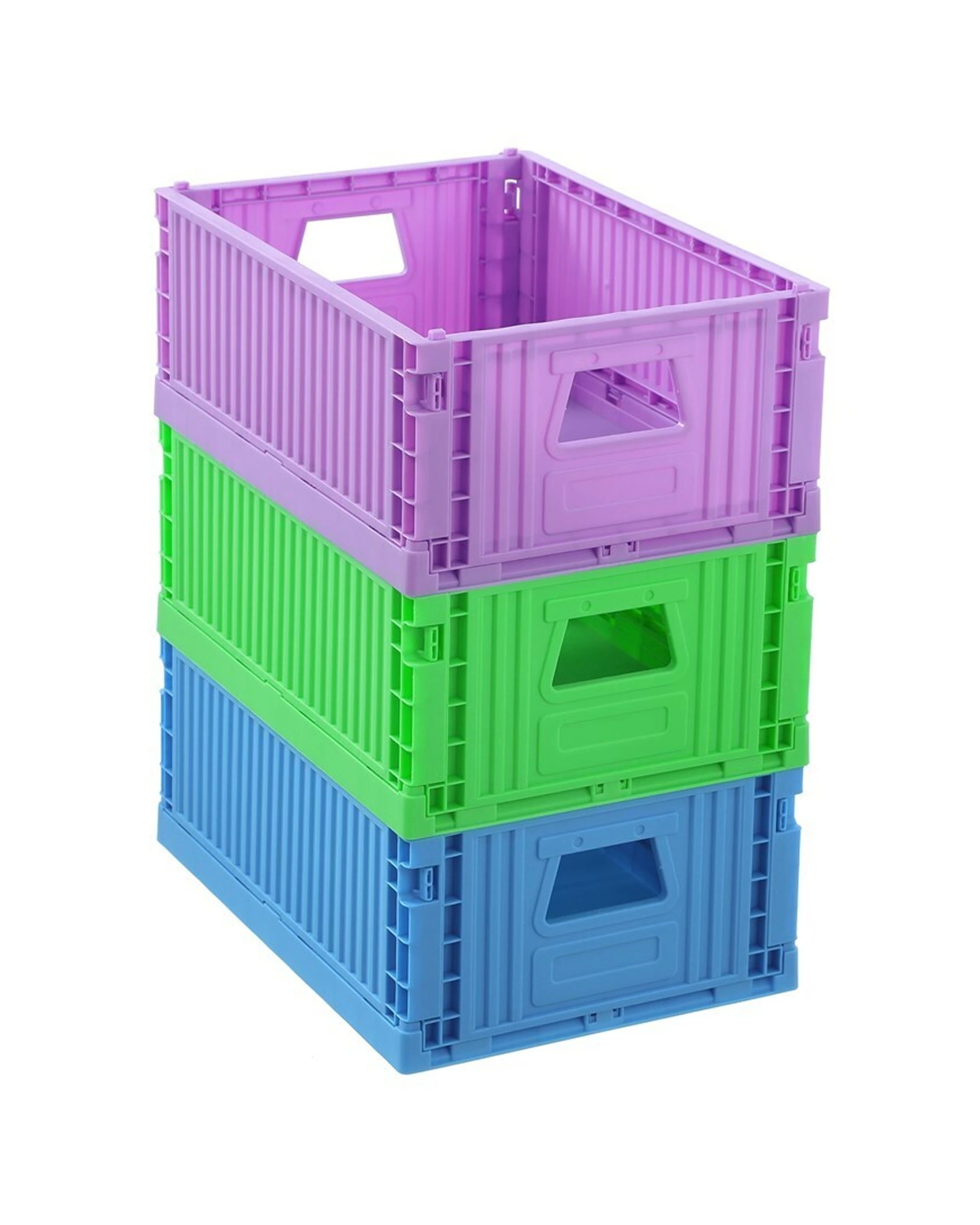4 Boxsweden Foldaway Crate Storage 29x21cm Collapsible Storage Stackable - Assorted, 4 of 8