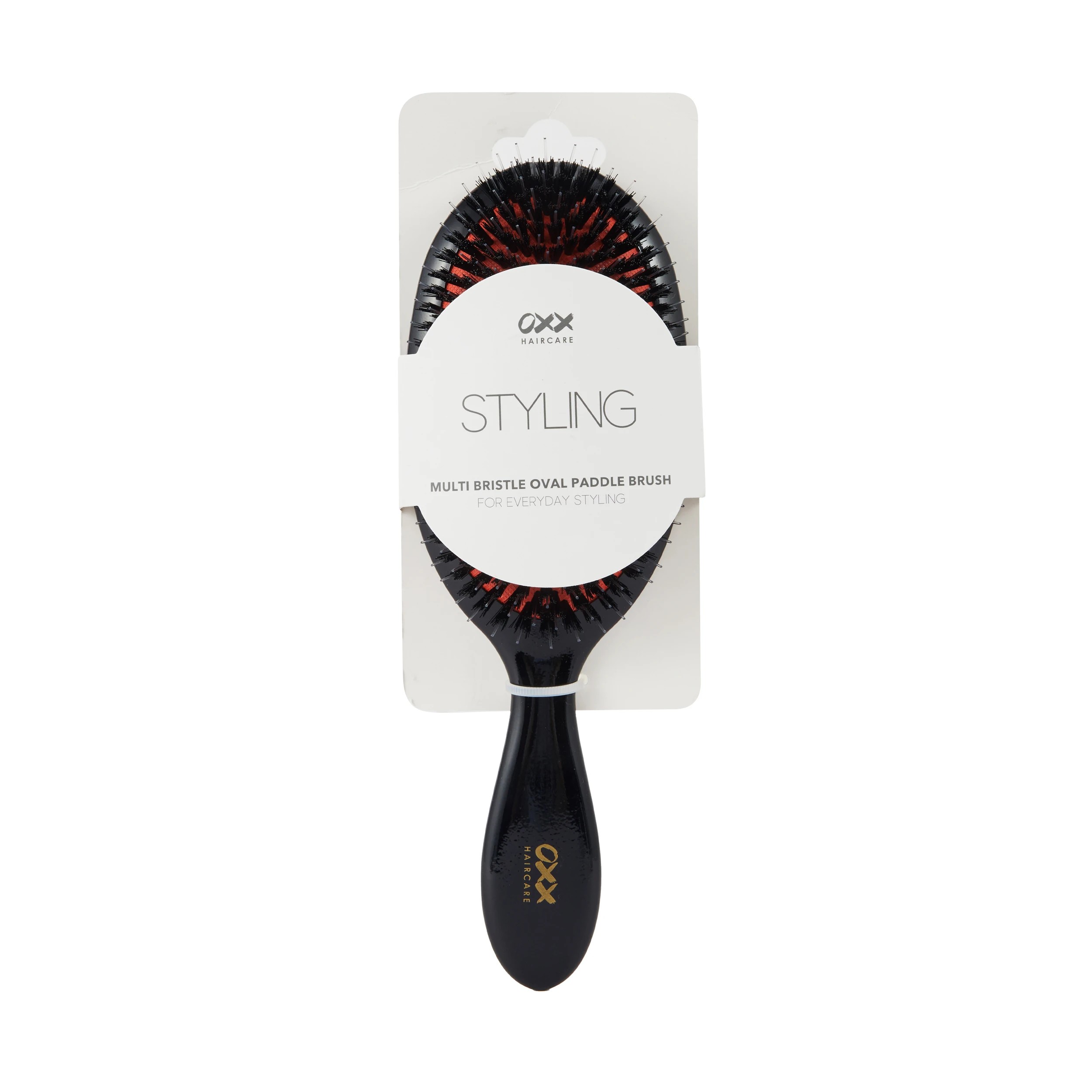 4 OXX Haircare Styling Multi Bristle Oval Paddle Brush - Black and Orange, 4 of 4