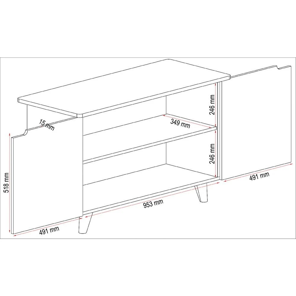 9 Copenhagen 2 Door 1080mm Cupboard Cabinets Cupboards, Lockers and Credenzas, 9 of 9