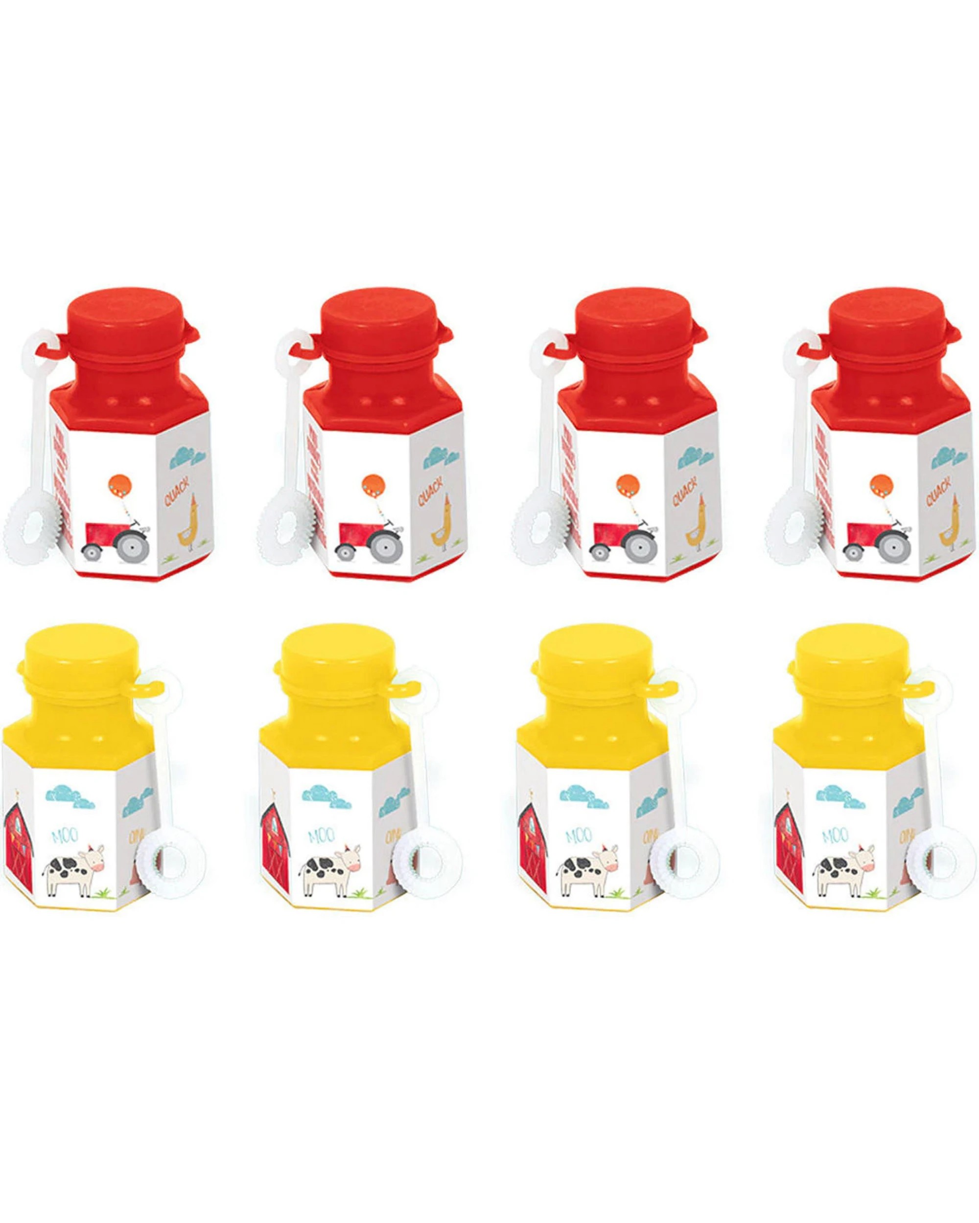 1 Amscan Barnyard Birthday Mini Bubble Bottles Pack of 8, 1 of 1