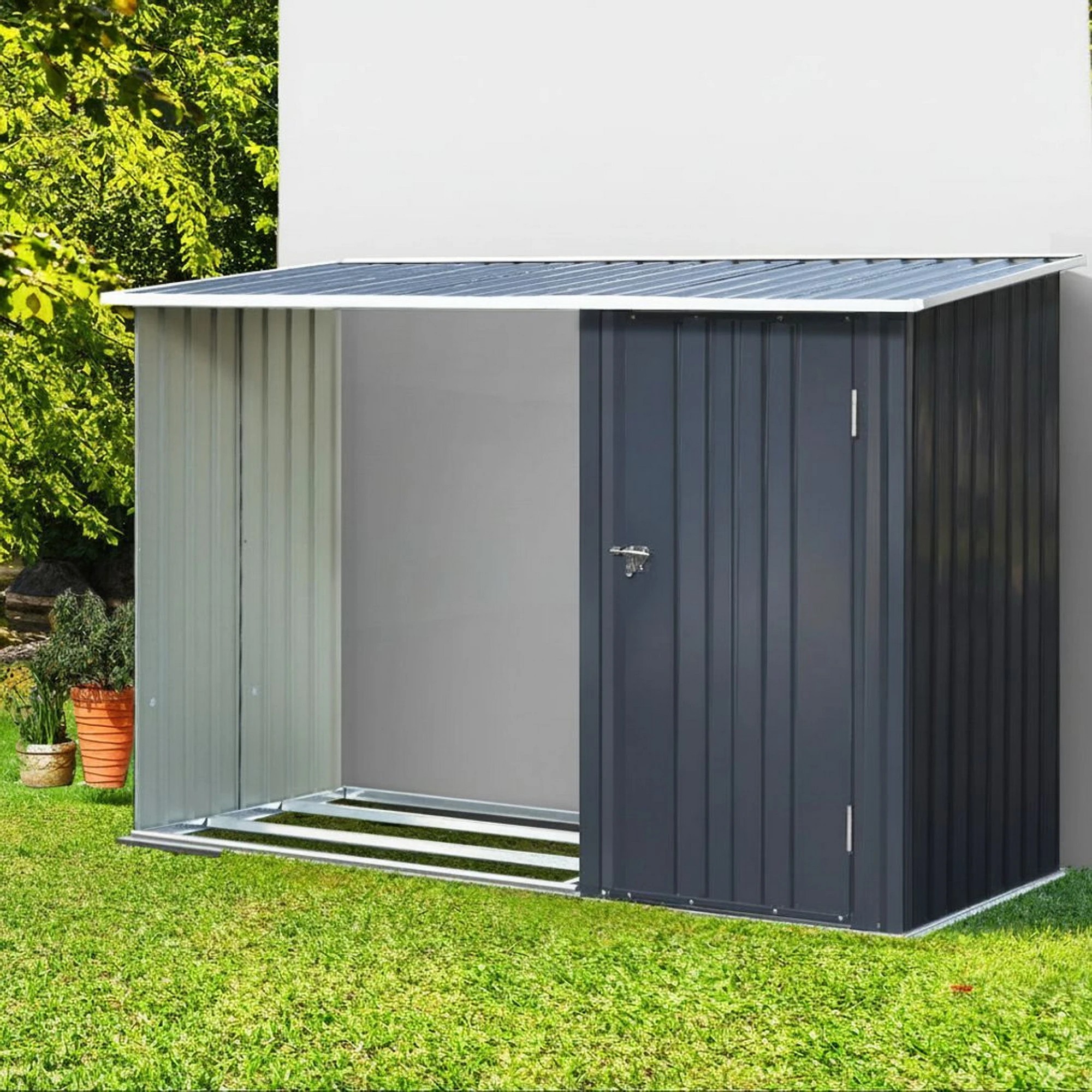 2 Giantz Garden Shed Sheds Outdoor Tool Storage Workshop House Steel 2 in 1 - Grey, 2 of 6