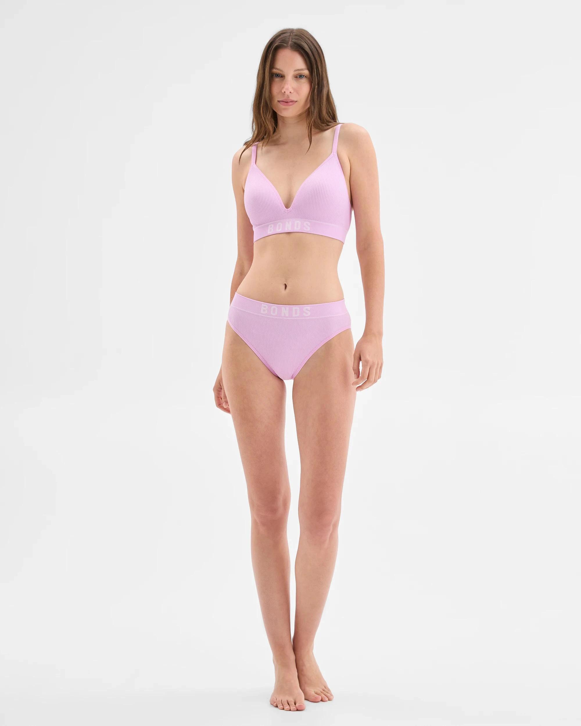 2 Womens Retro Rib T-Shirt Crop Bra - Bonds LILAC WINE, 2 of 6