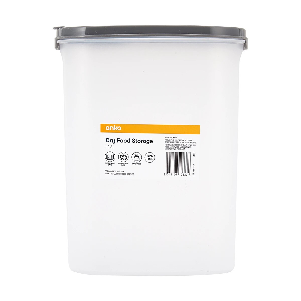 6 2.3L Dry Food Storage Container, 6 of 6