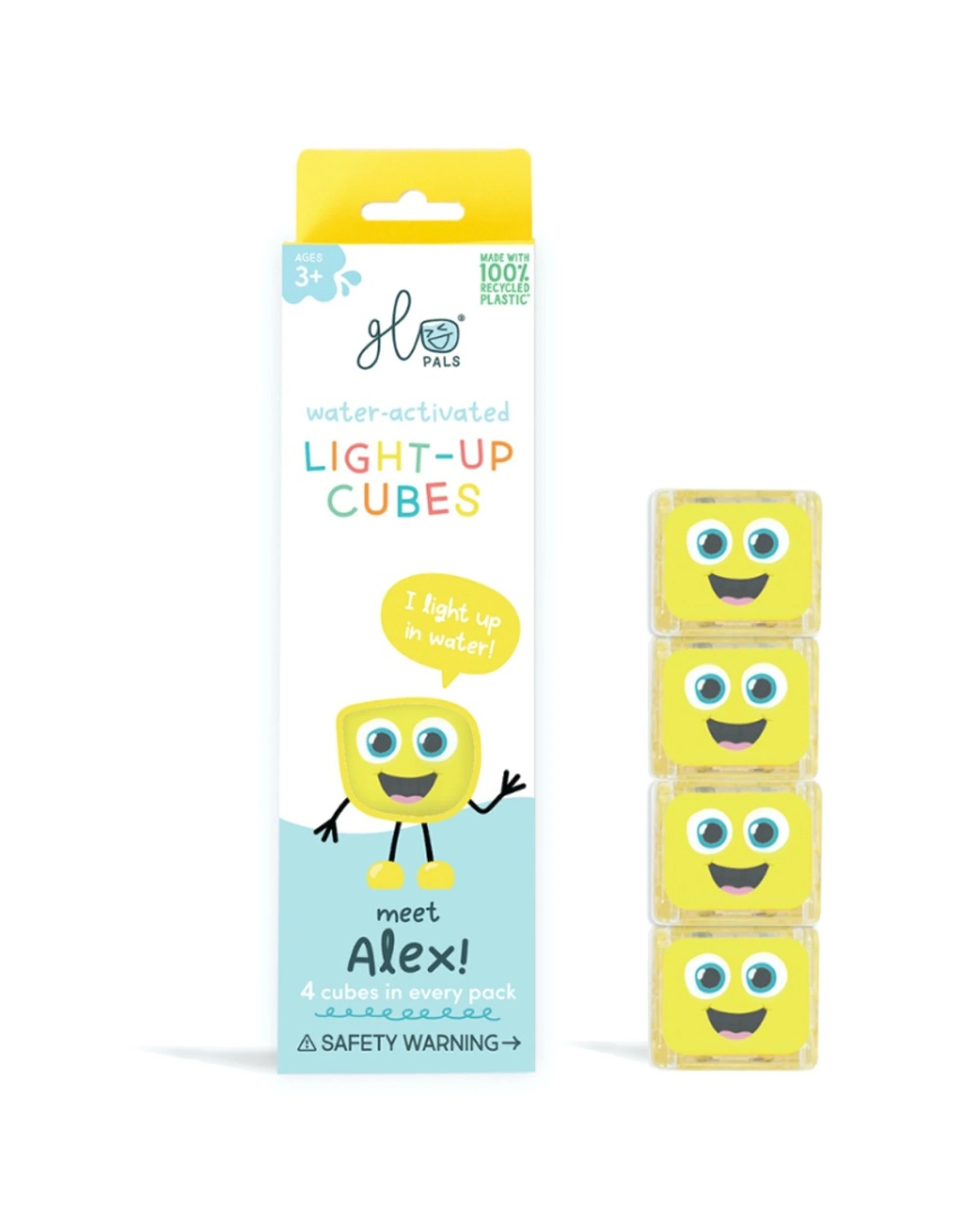 1 Glo Pals 4pc Water Activated Light Up Sensory Baby Kids Bath Toy Alex - Yellow, 1 of 3