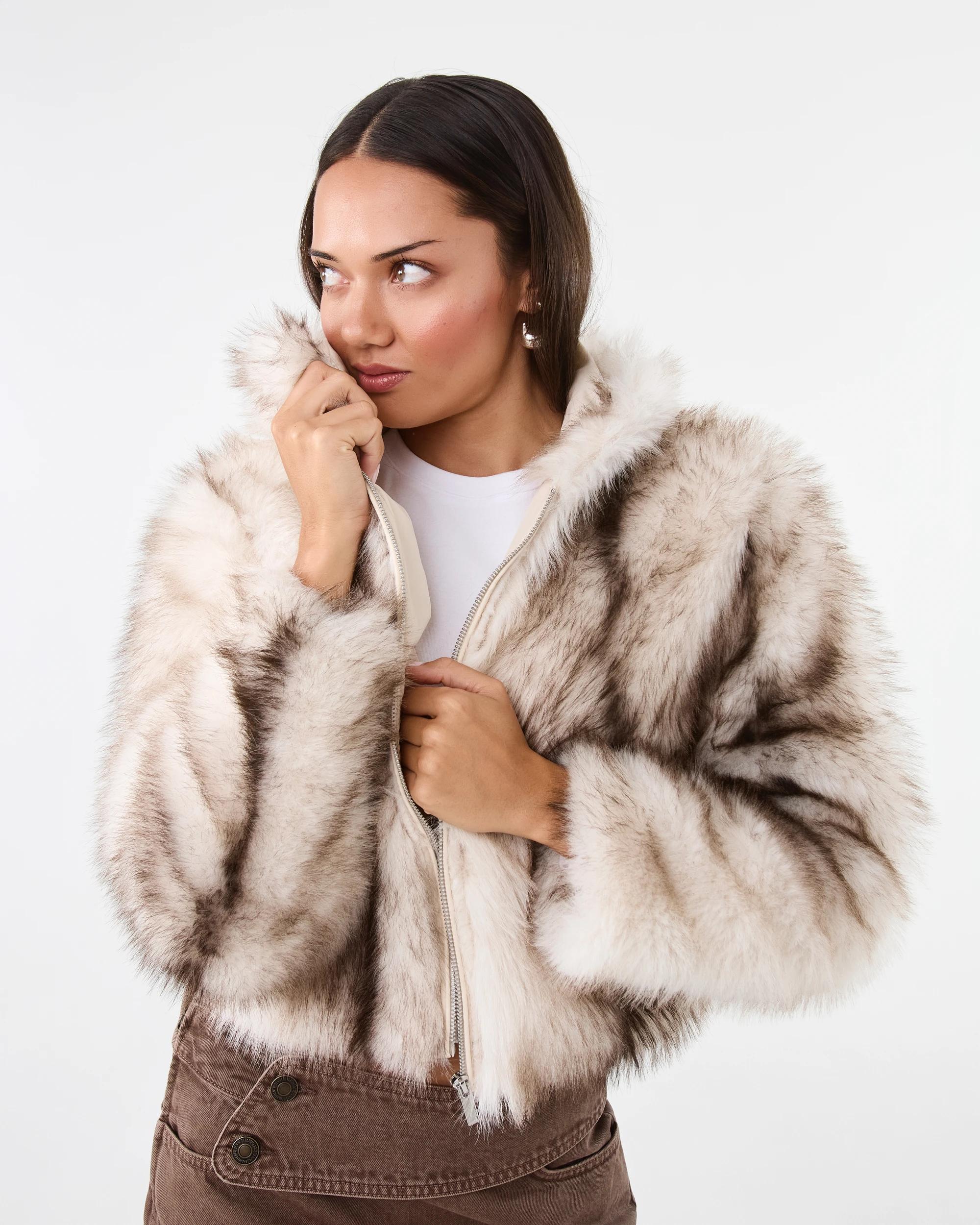 2 Faux Fur Hooded Jacket Fur, 2 of 9