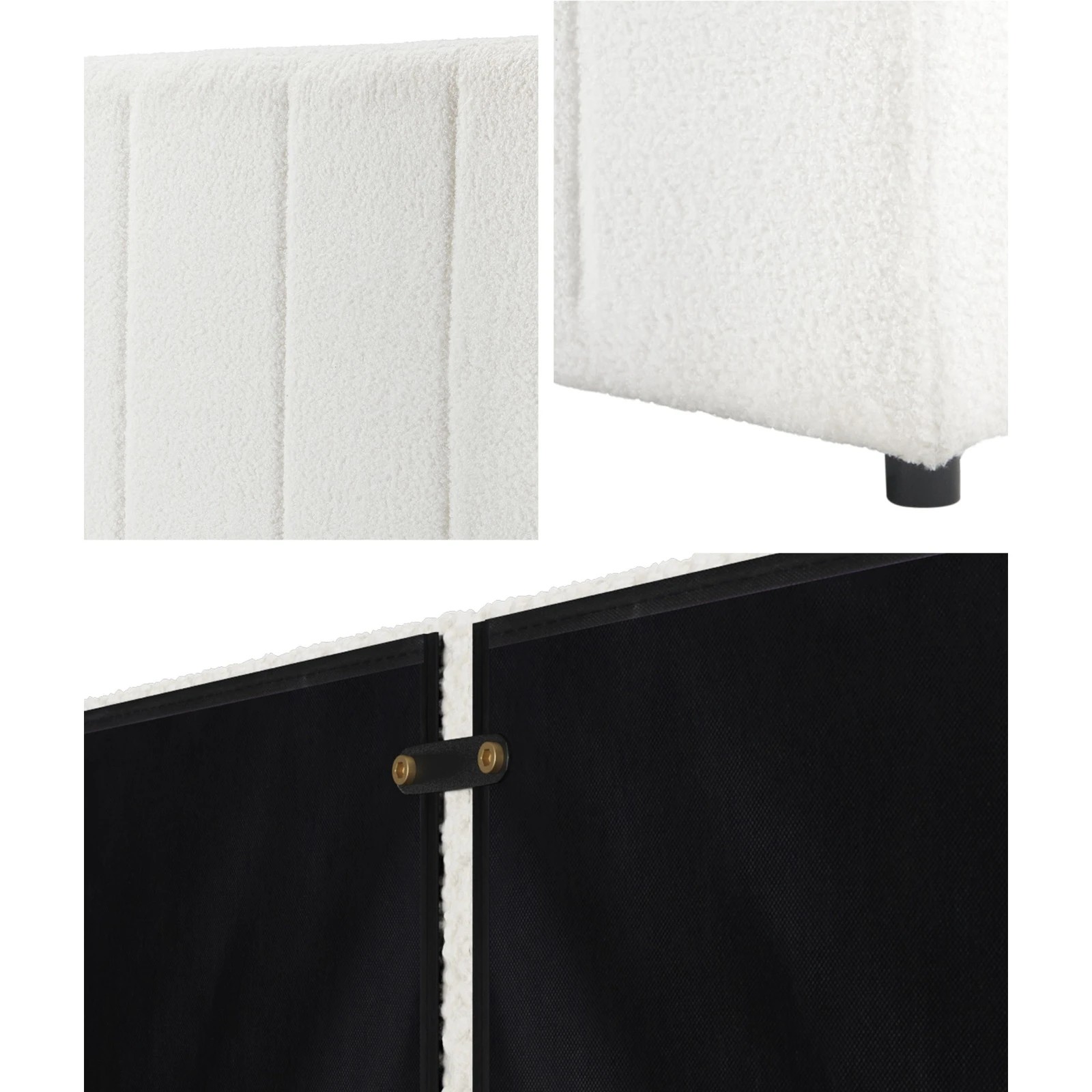 4 Oikiture Bed Frame Headboard Double Queen King Size Head Bedhead
 - White, 4 of 10