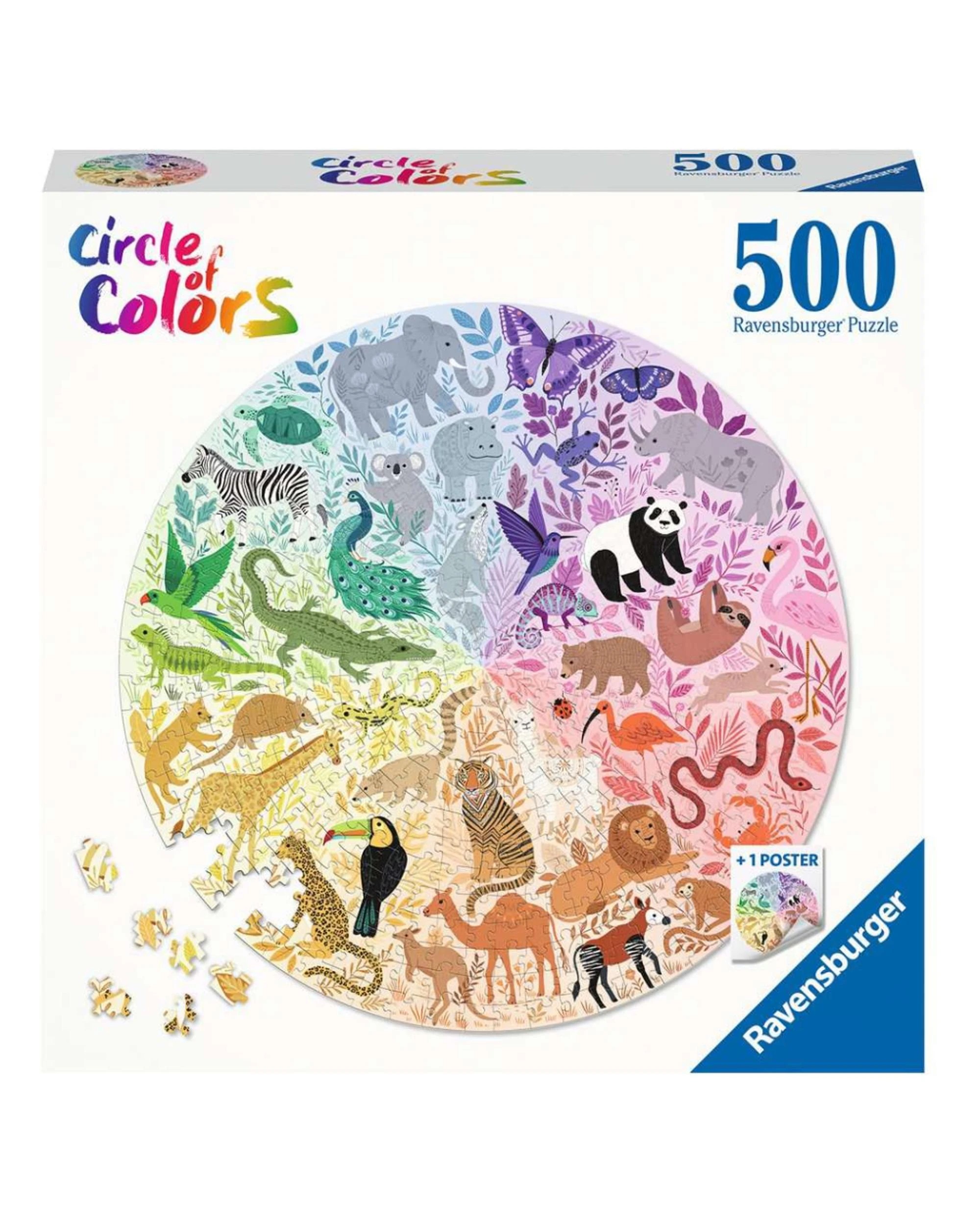 1 Ravensburger Circle Of Colors Animals 500 Piece Jigsaw Puzzle, 1 of 1