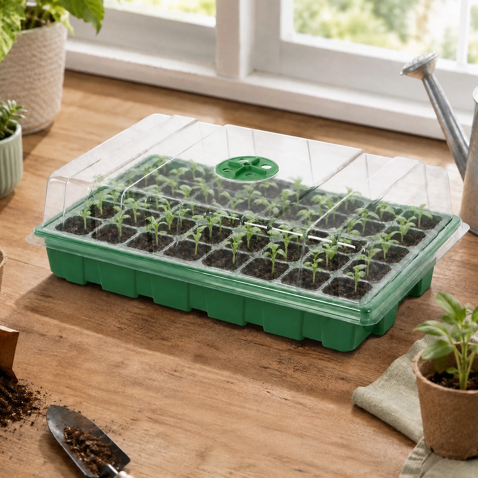 8 Toque Seedling Tray 5 Pack Greenhouse Kit With Vented Dome For Grouth Green, 8 of 8