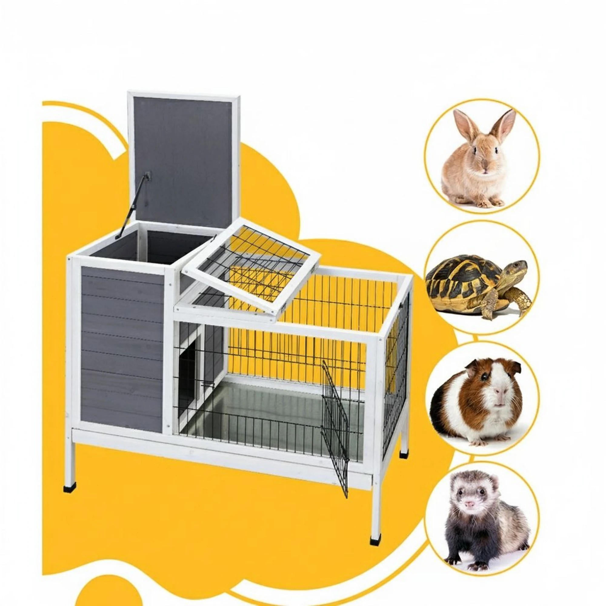 4 i.Pet Rabbit Hutch Chicken Coop Large Run Outdoor Cage - Multi, 4 of 6
