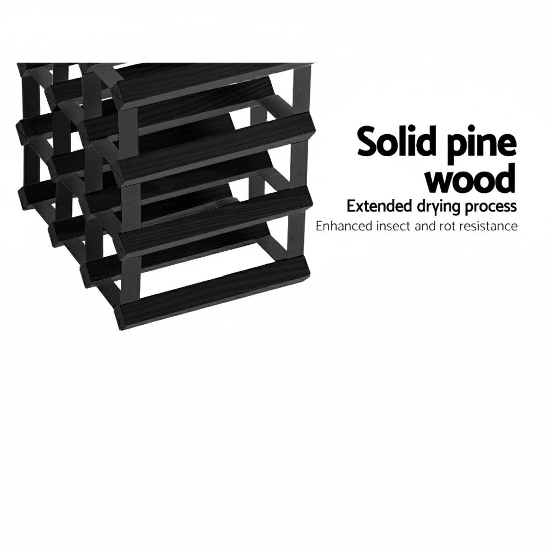 4 Artiss Wine Rack 12 Bottle - Black, 4 of 5