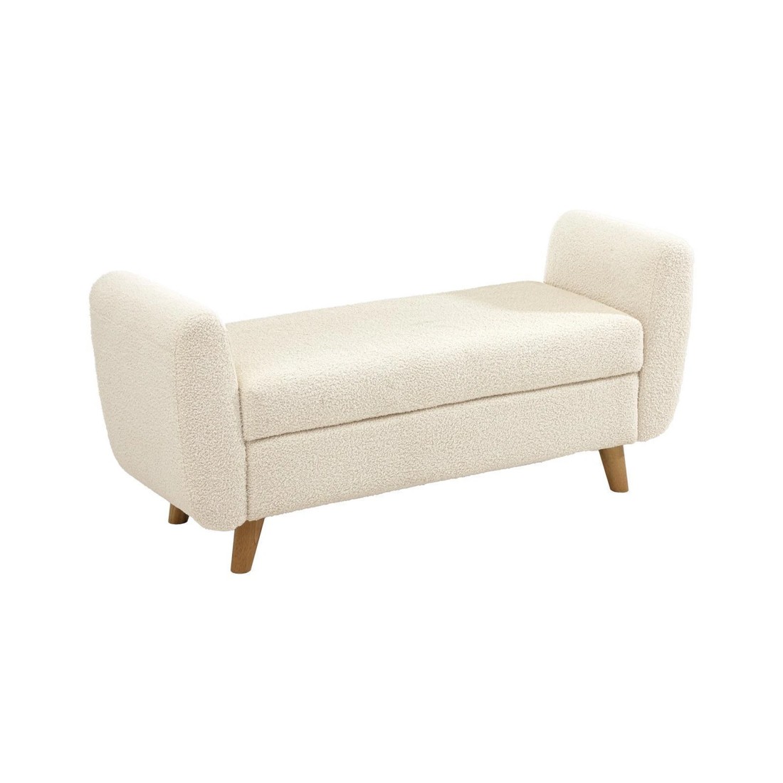 5 Oikiture Storage Ottoman Blanket Box Arm Foot Stool Couch Large Sherpa
 - White, 5 of 10