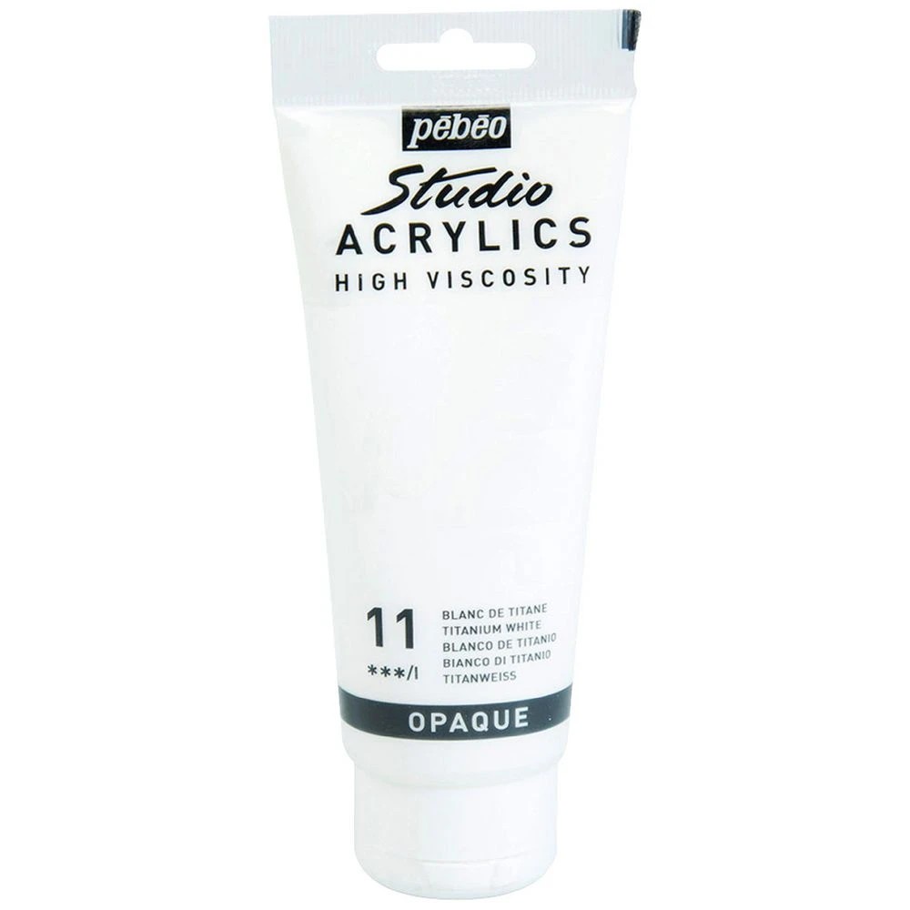 1 Pebeo Studio Acrylic Paint 100mL Titanium White, 1 of 2