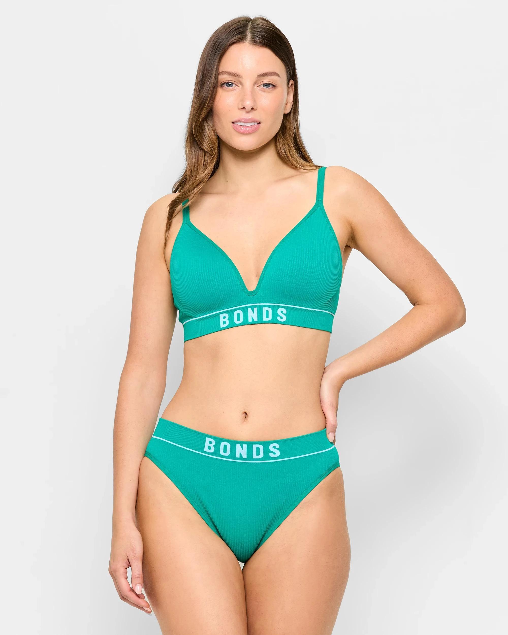 2 Womens Retro Rib T-Shirt Crop Bra - Bonds LUSH FOREST, 2 of 4