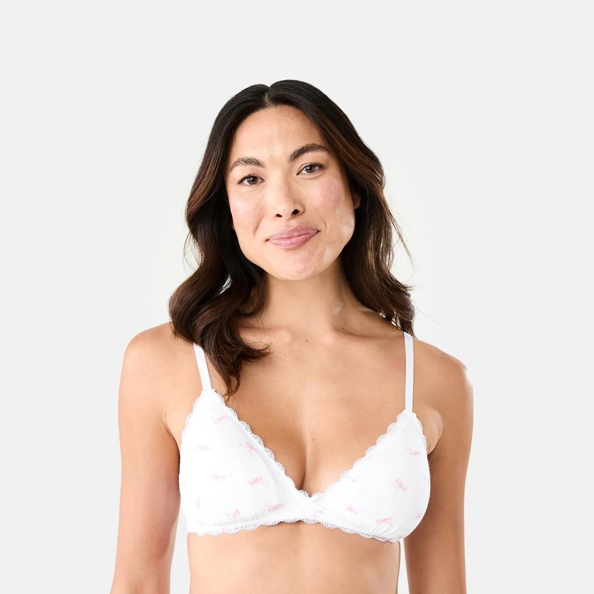 3 2 Pack Pointelle Bralette Pink Bows, 3 of 10