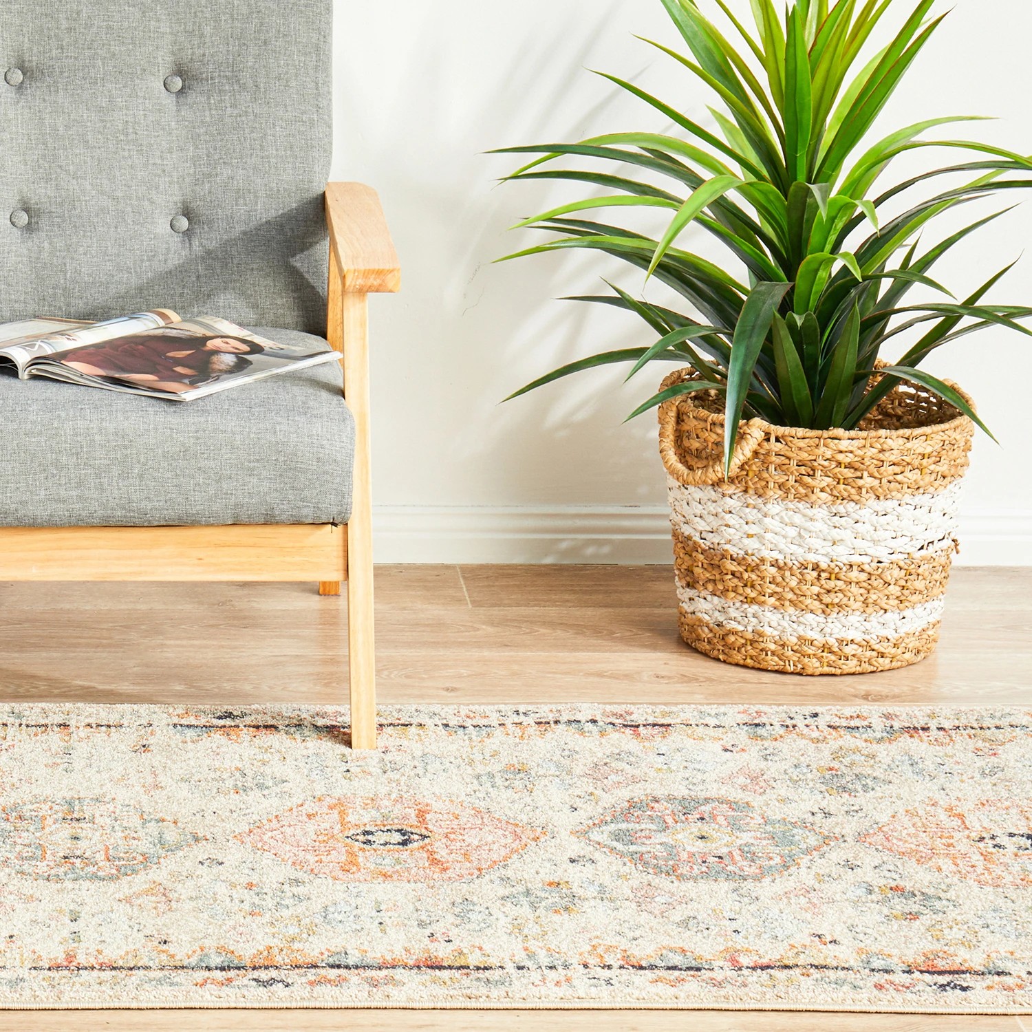 4 Common Ground Rugs Eterna 854 400x80cm - Large Runner Power Loomed Pet Friendly Rug - Beige, 4 of 9