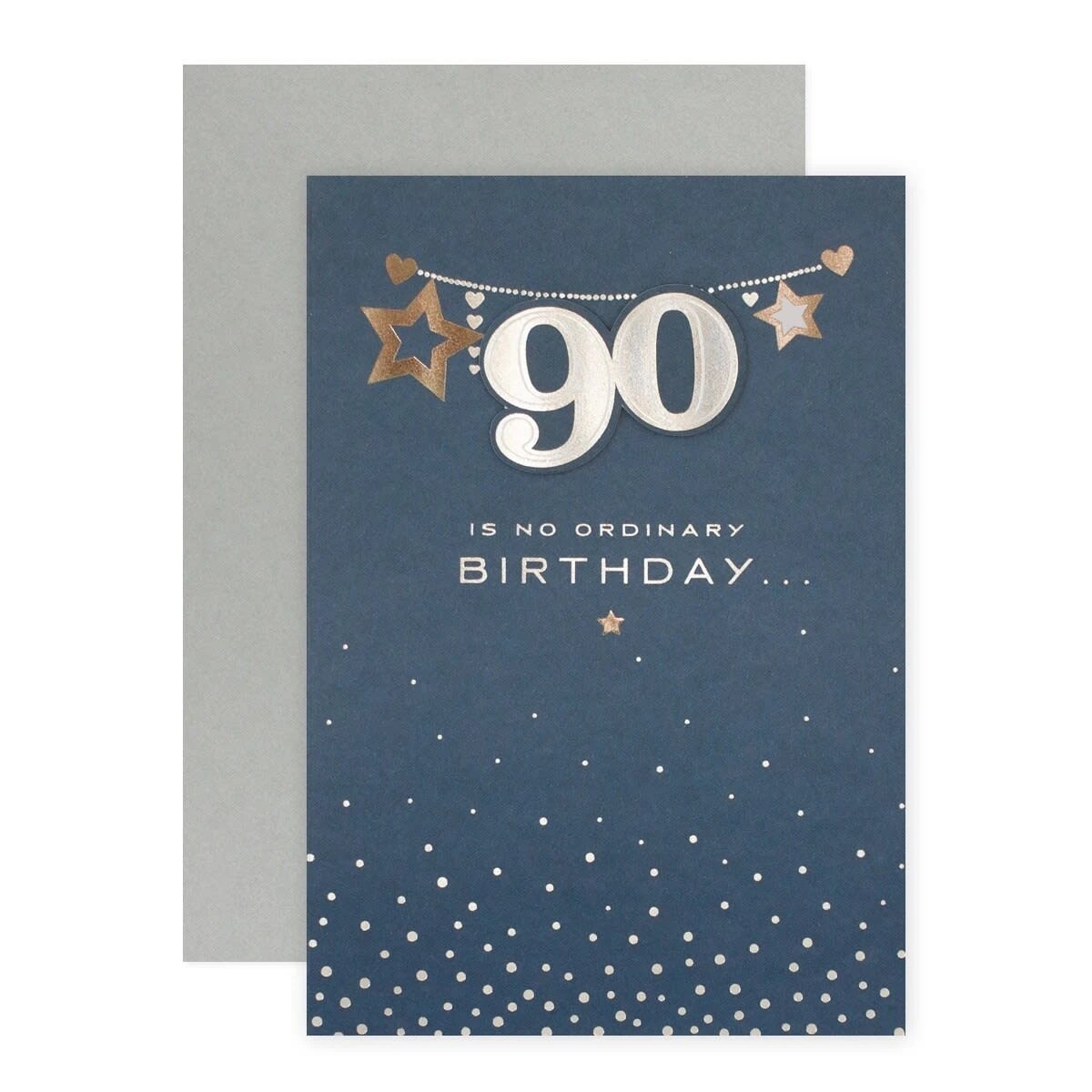 1 Connections from Hallmark 90th Birthday Card - Navy and Silver Stars, 1 of 3