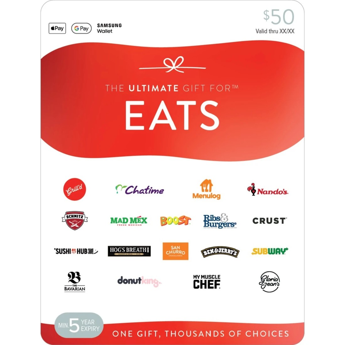 1 The Ultimate Birthday Gift for Eats $50 Gift Card, 1 of 1