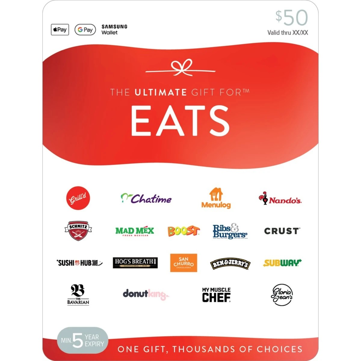1 The Ultimate Birthday Gift for Eats $50 Gift Card