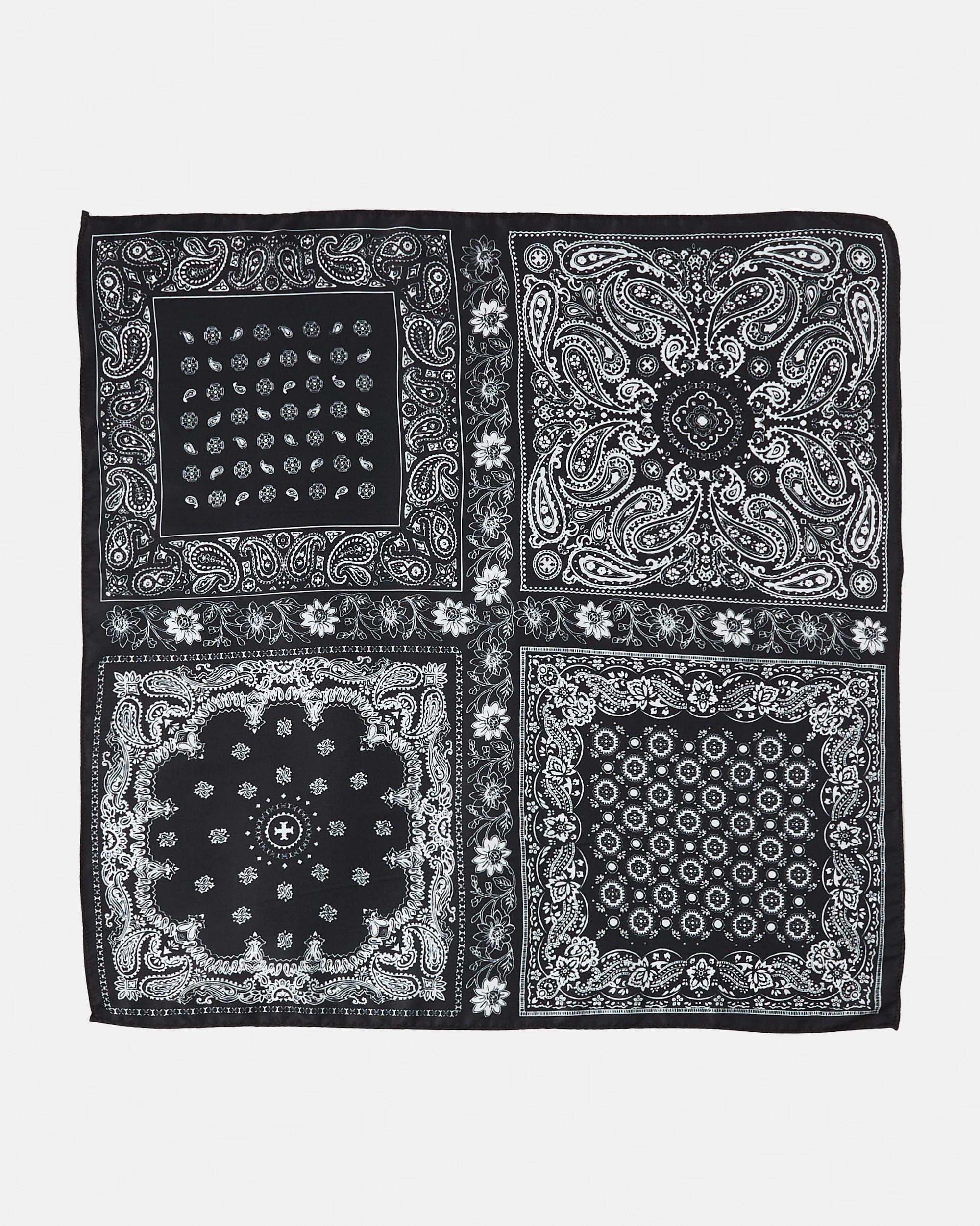 2 Paisley Hair Scarf - Black, 2 of 4