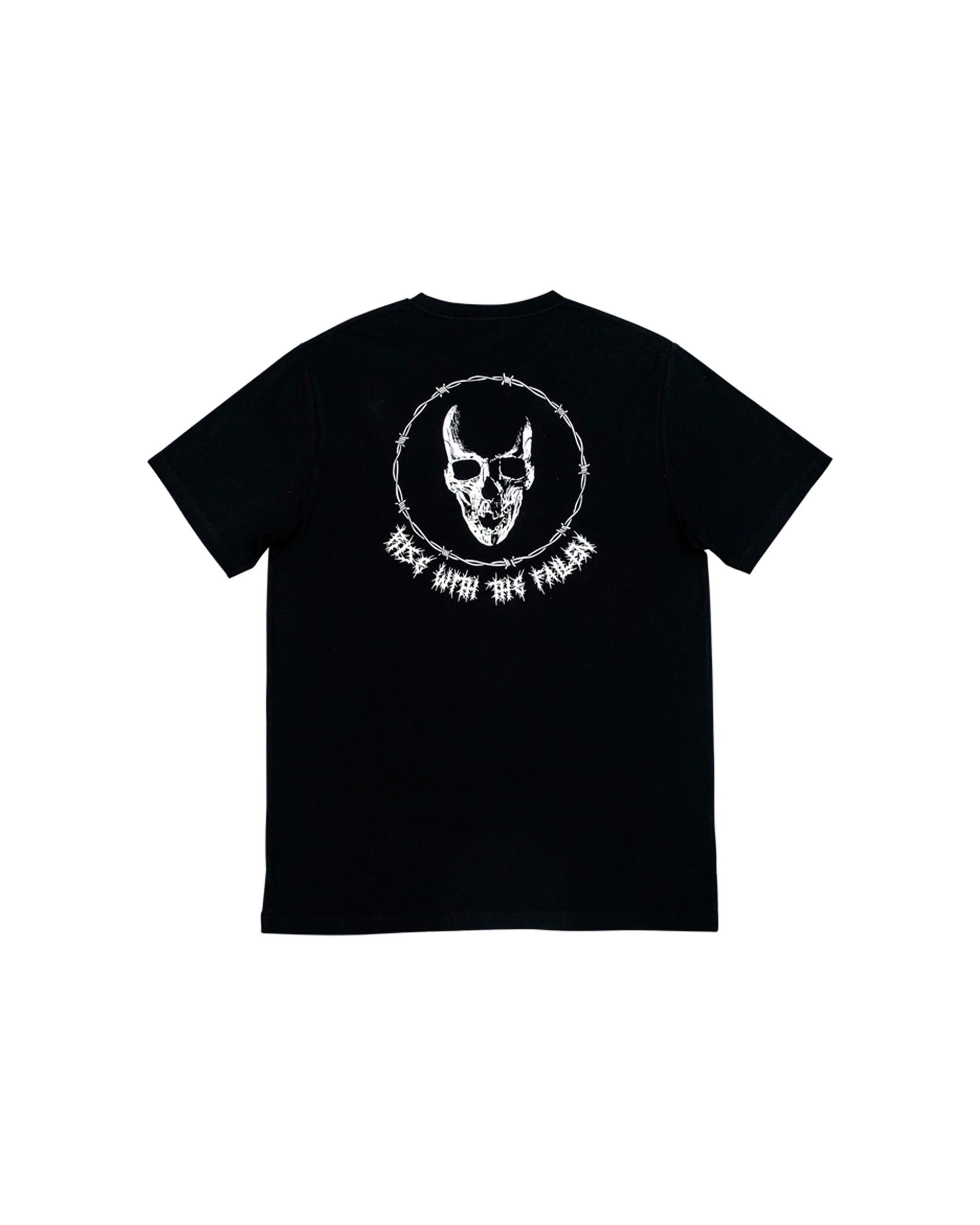 1 Fallen Footwear Men Wired Cotton Tee T Shirt Regular Fit 100 Percent Cotton BLACK/WHITE, 1 of 2