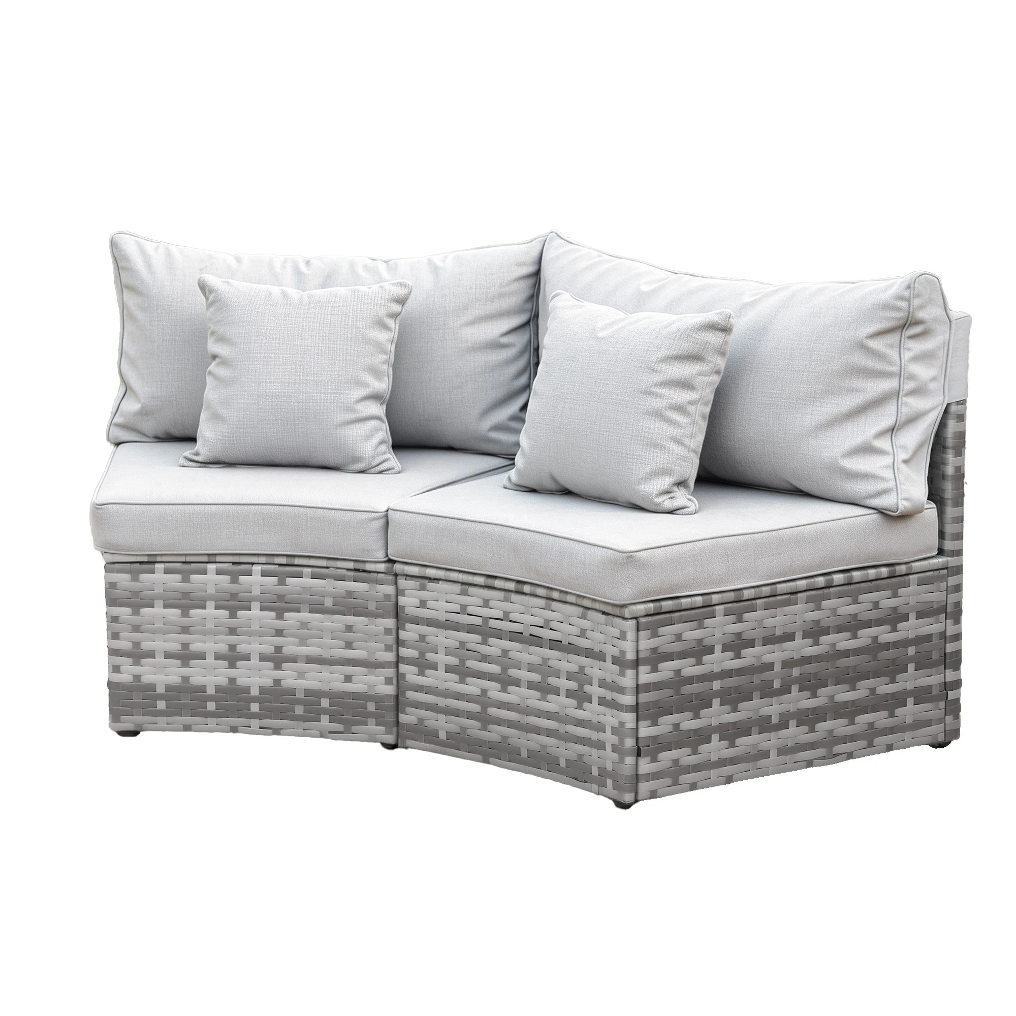 1 Gardeon 2 PCS Outdoor Sofa Set Rattan Modular Chair Garden Patio Furniture - Grey, 1 of 5