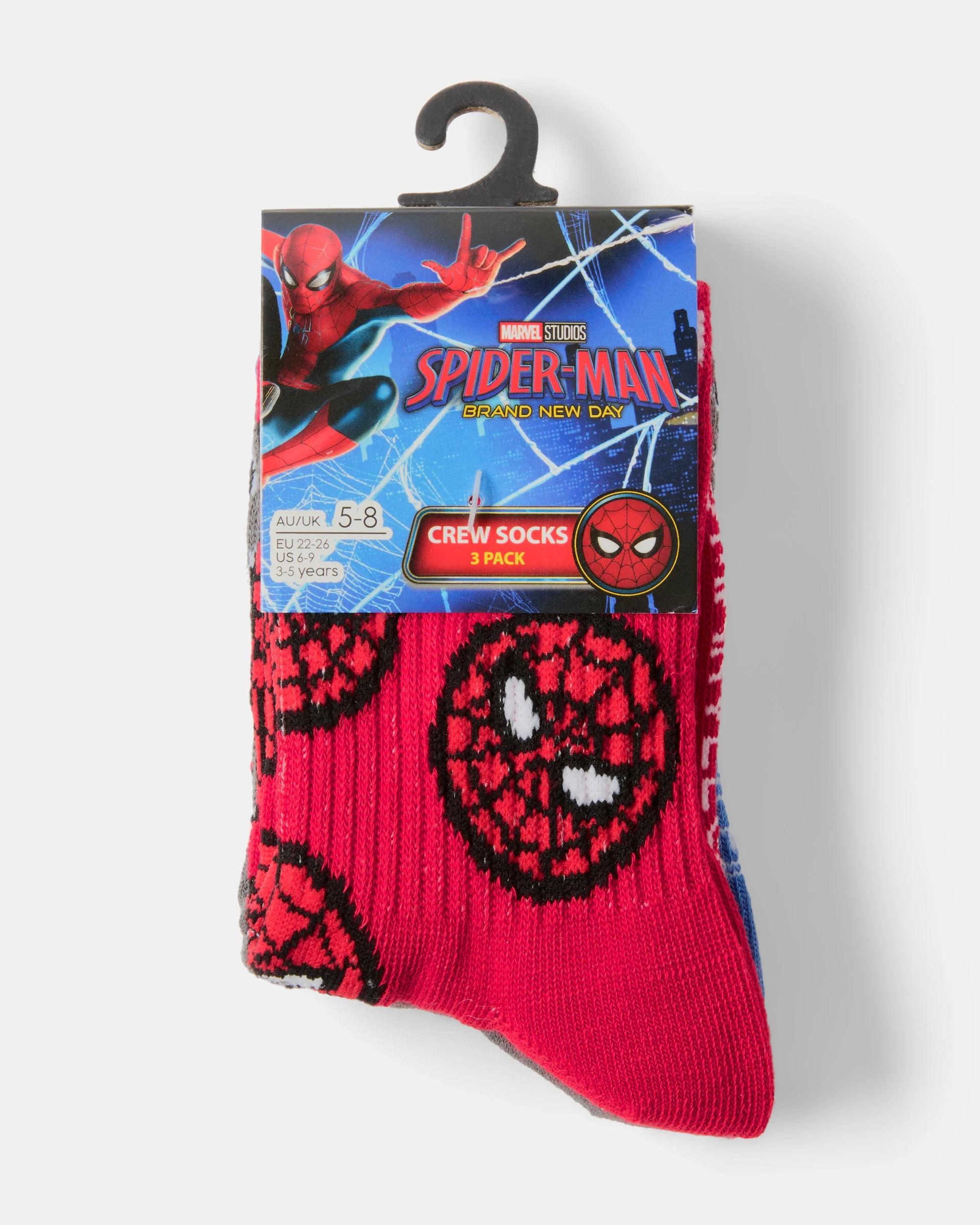 3 3 Pack Spider-Man License Crew Socks Spider Man, 3 of 3