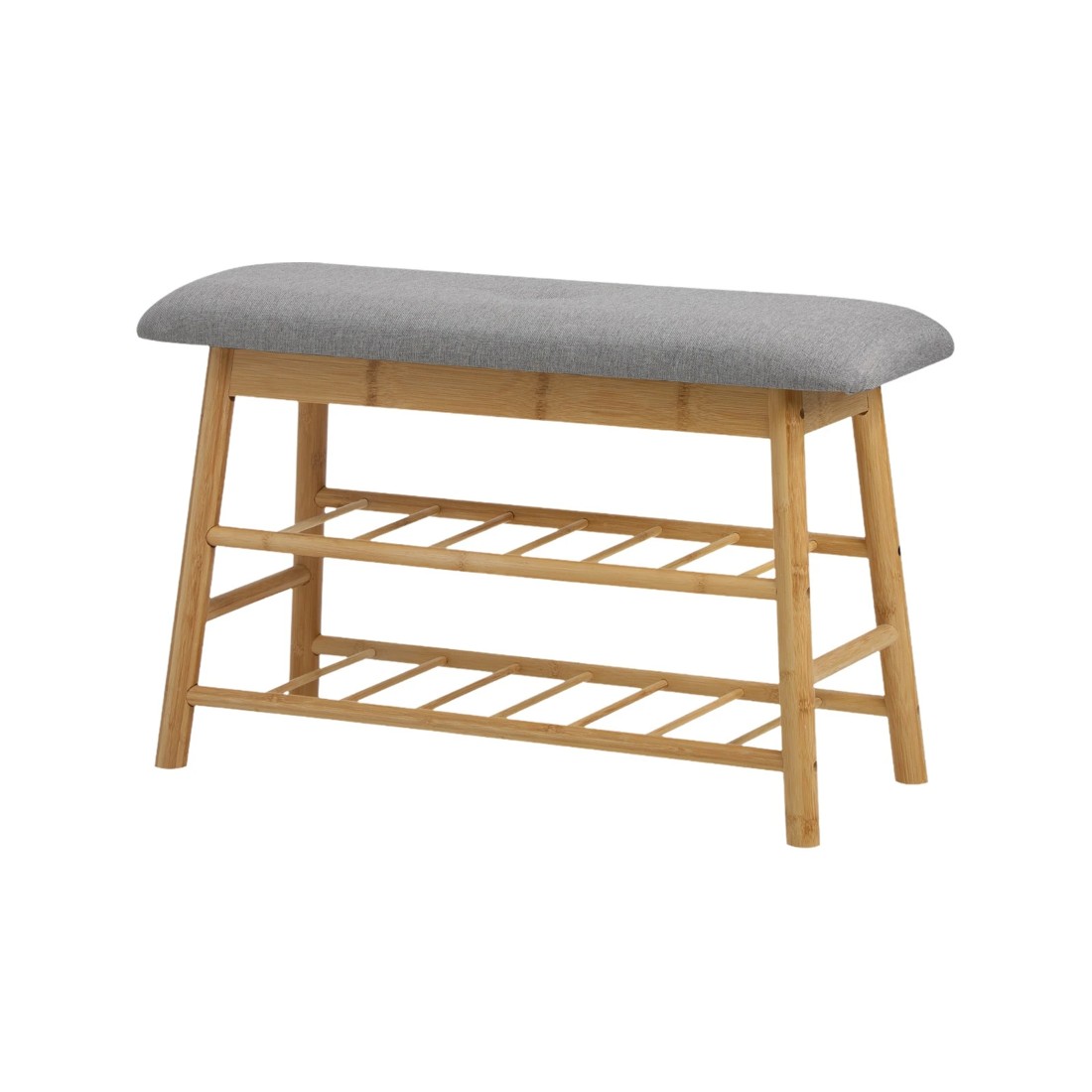 1 Oikiture Shoe Storage Bench Bamboo Shoes Rack Cabinet Shelf Organiser Stool 70cm
 - Natural, 1 of 10