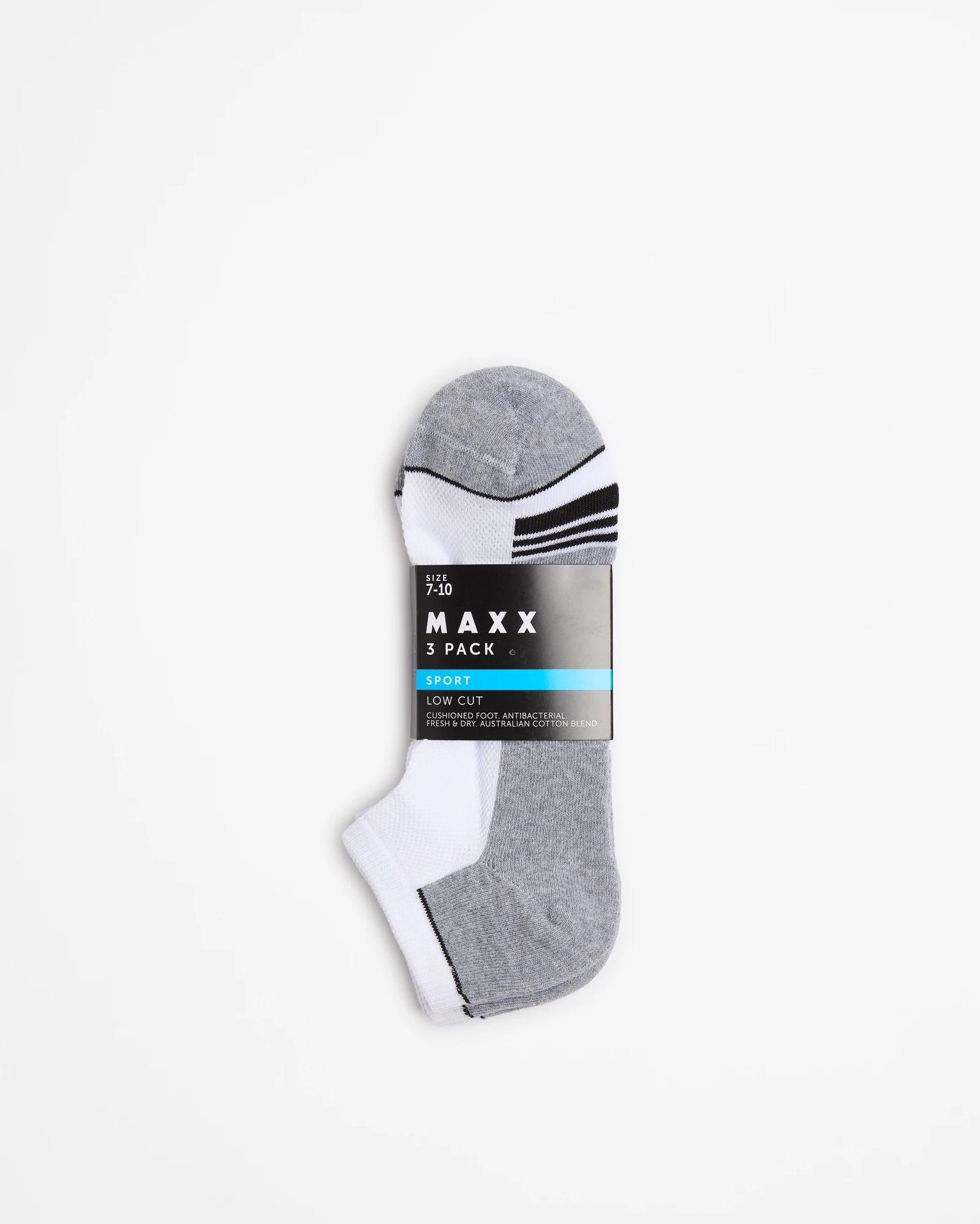 3 Australian Cotton Blend 3 Pack Sport Low Cut Socks - Maxx WHITE, 3 of 3