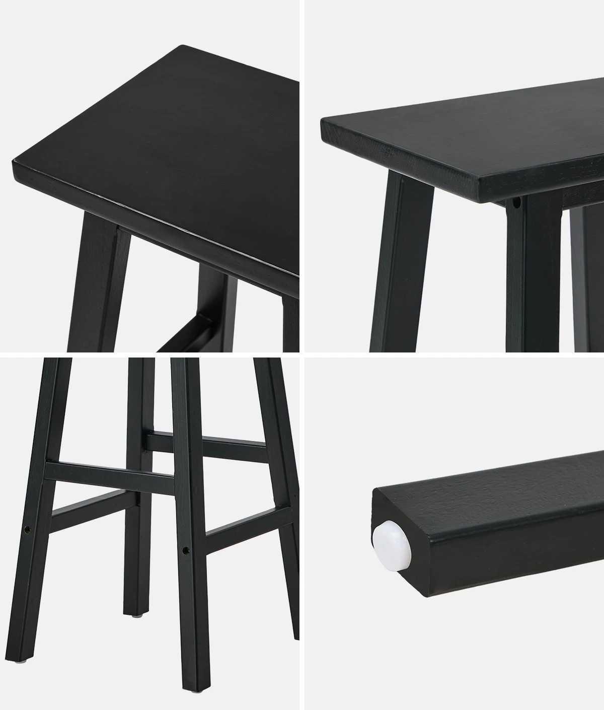 5 Oikiture 4x Bar Stool Kitchen Counter Dining Chair Split-Level Footrest - Black, 5 of 8