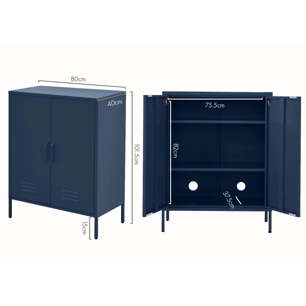 3 Artiss Buffet Sideboard Metal Cabinet - SWEETHEART - Blue, 3 of 6