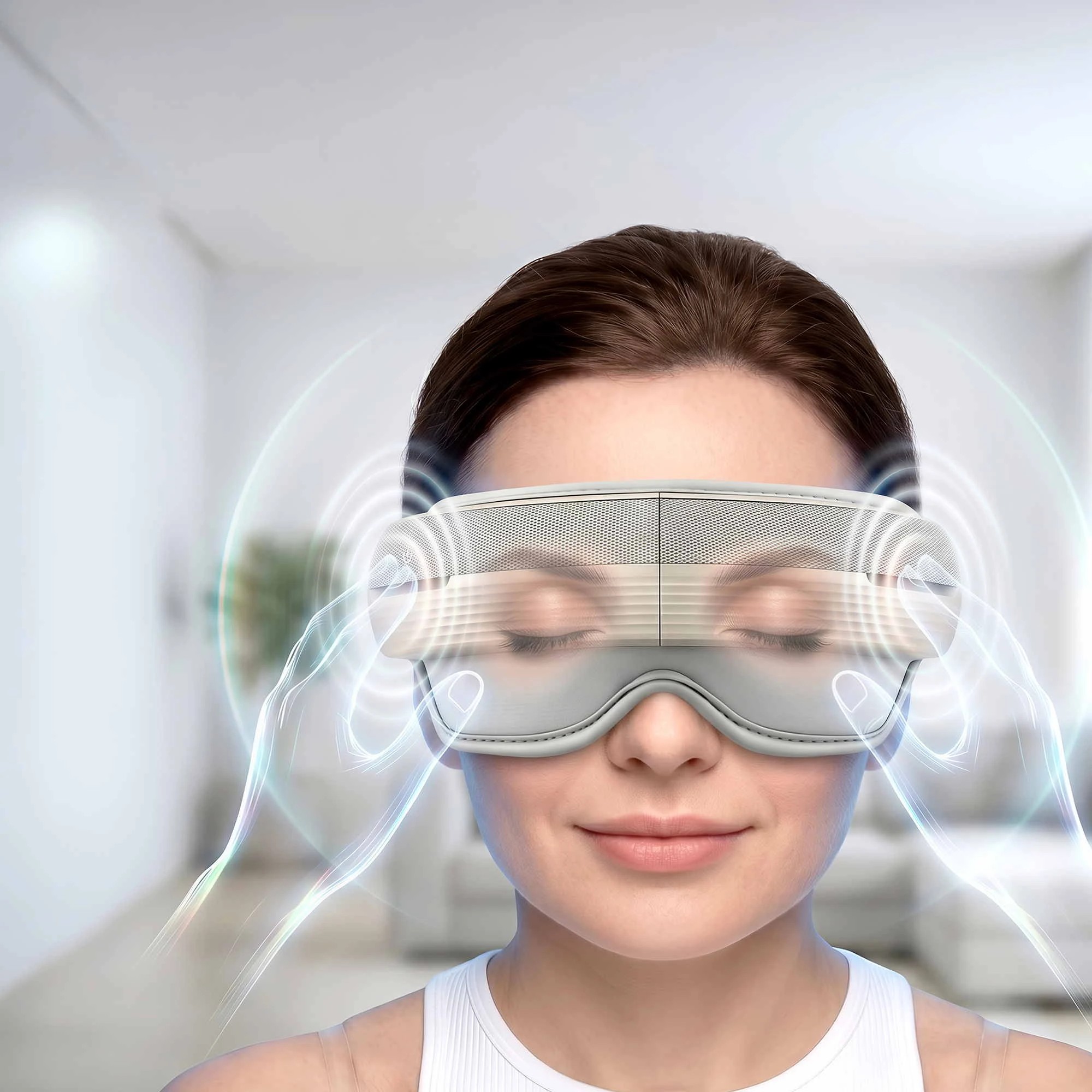 4 Livemor Eye & Head Massager with Heat 5 Modes Eye Massager Air Compression Bluetooth Music Foldable - Grey, 4 of 9
