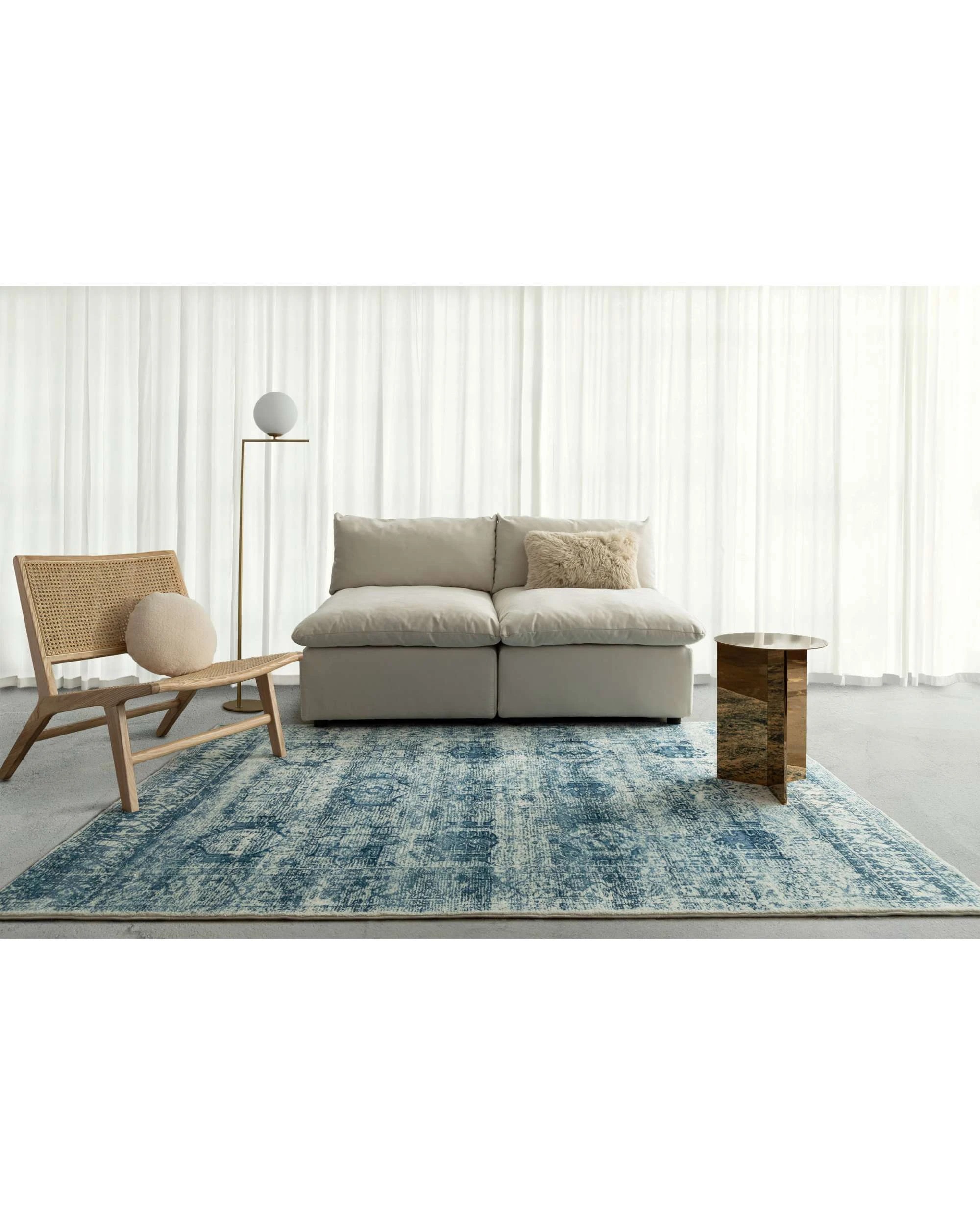 2 Loopsie Koni Tribal Washable Rug-180cm x 120cm - Blue, 2 of 6
