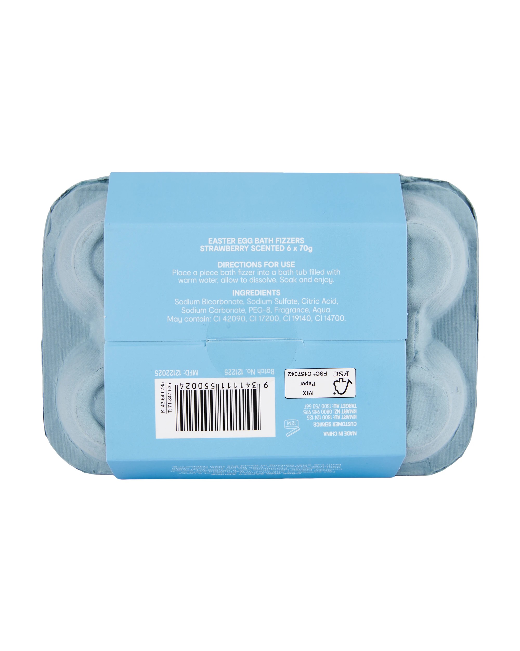 5 OXX Bodycare 6 Piece Easter Egg Bath Fizzers - Strawberry Scented, 5 of 5