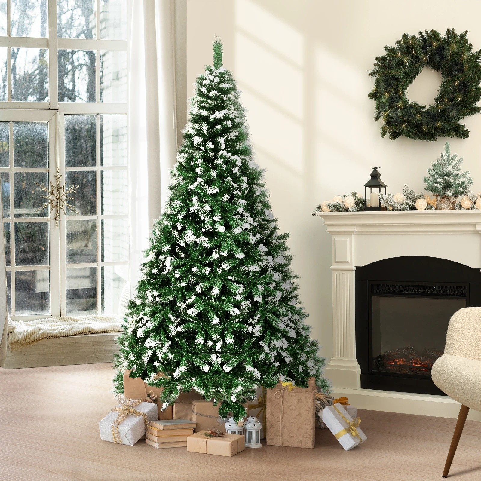 2 Tinseltown Christmas Tree 1.8M 6FT Xmas Trees Snowy Decorations 830 Tips - Green, 2 of 8