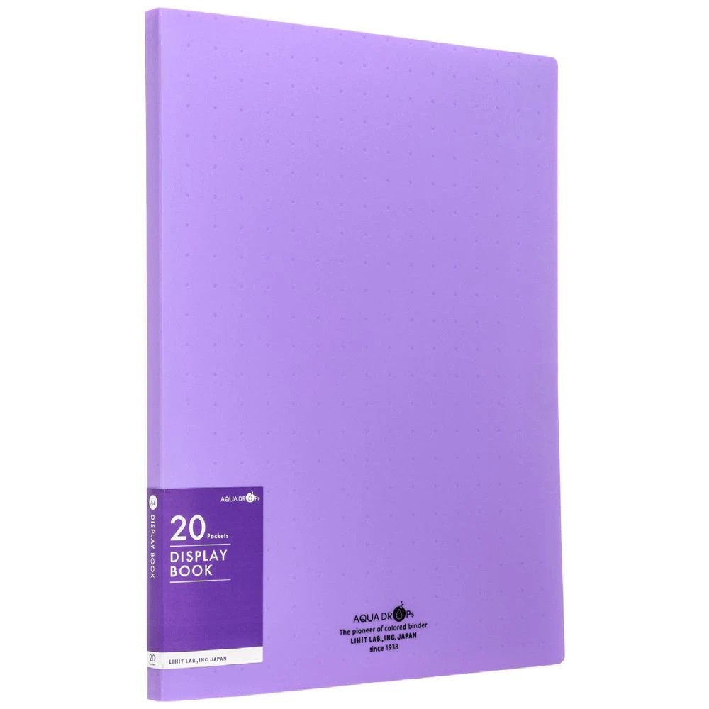 1 Aqua Drops Display Book A4 20 Pockets Vivid Purple, 1 of 4