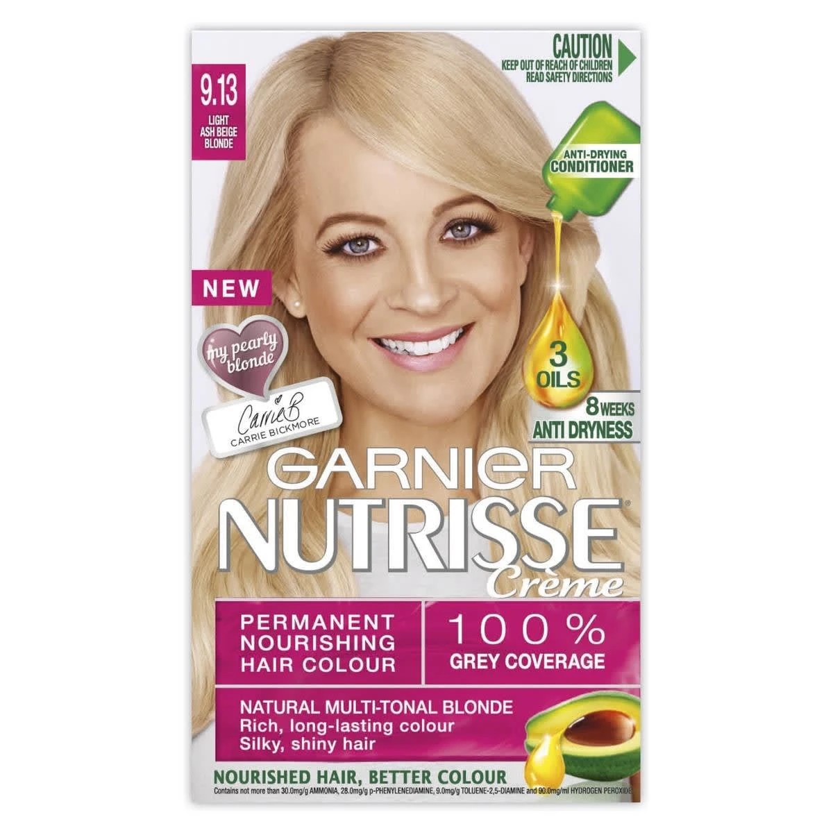 1 Garnier Nutrisse Creme Hair Colour - 9.13 Light Ash Beige Blonde, 1 of 1